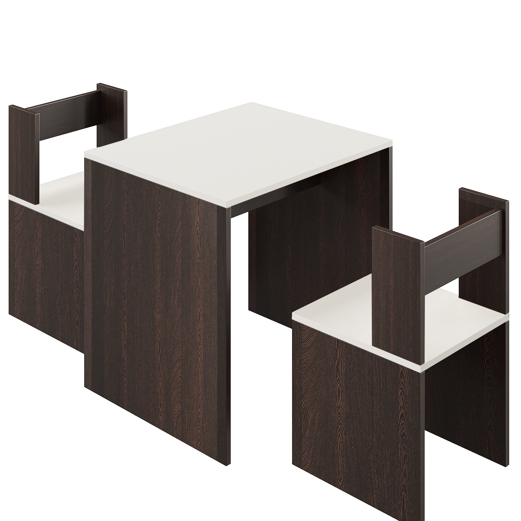 Emma Engineered Wood Light Weight Study Table & Chair Set with Storage for 3-12 Years Kids, Medium Size Kids Desk Set Upto 60kgs Weight Capacity - DIY Installation (Wenge & White)