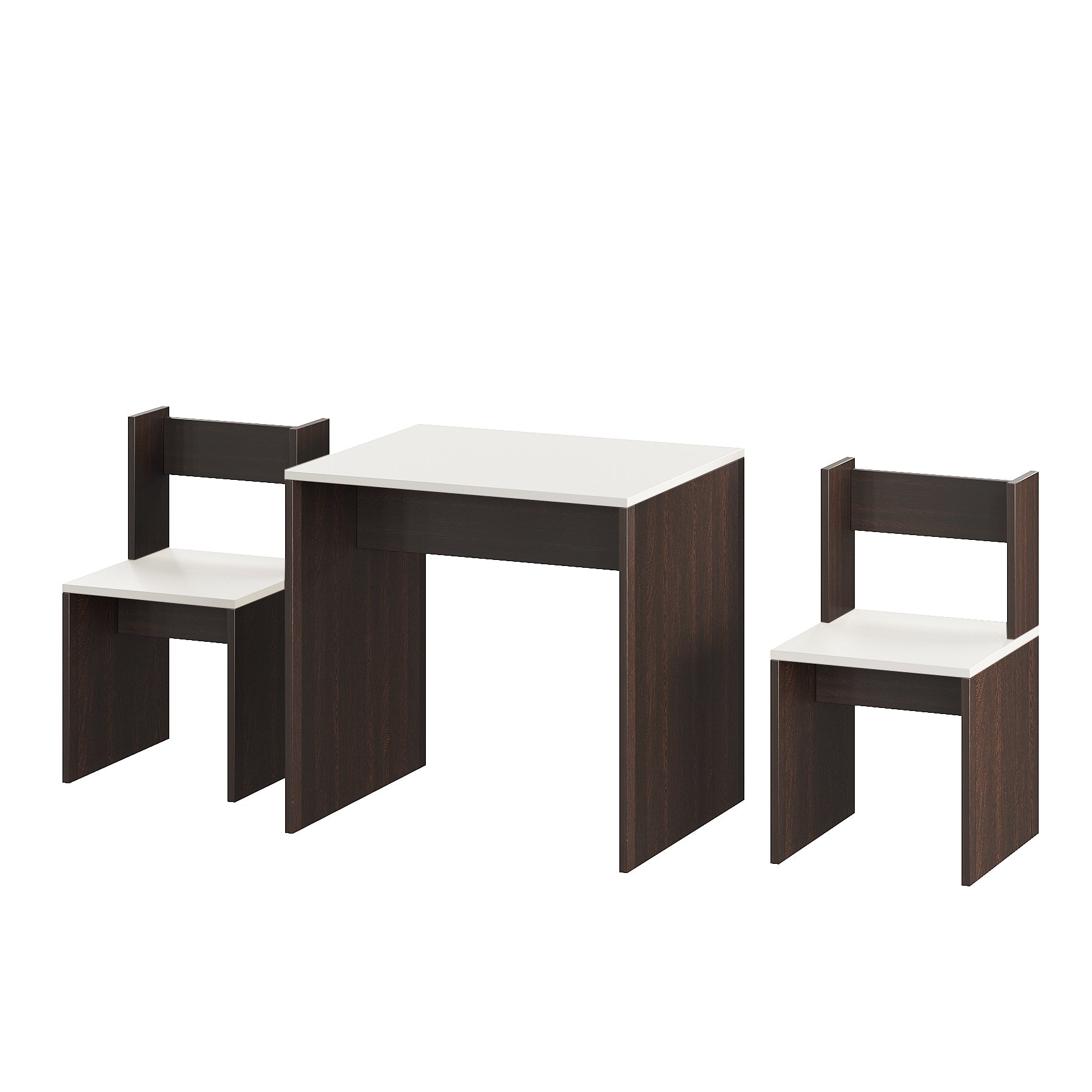 Emma Engineered Wood Light Weight Study Table & Chair Set with Storage for 3-12 Years Kids, Medium Size Kids Desk Set Upto 60kgs Weight Capacity - DIY Installation (Wenge & White)