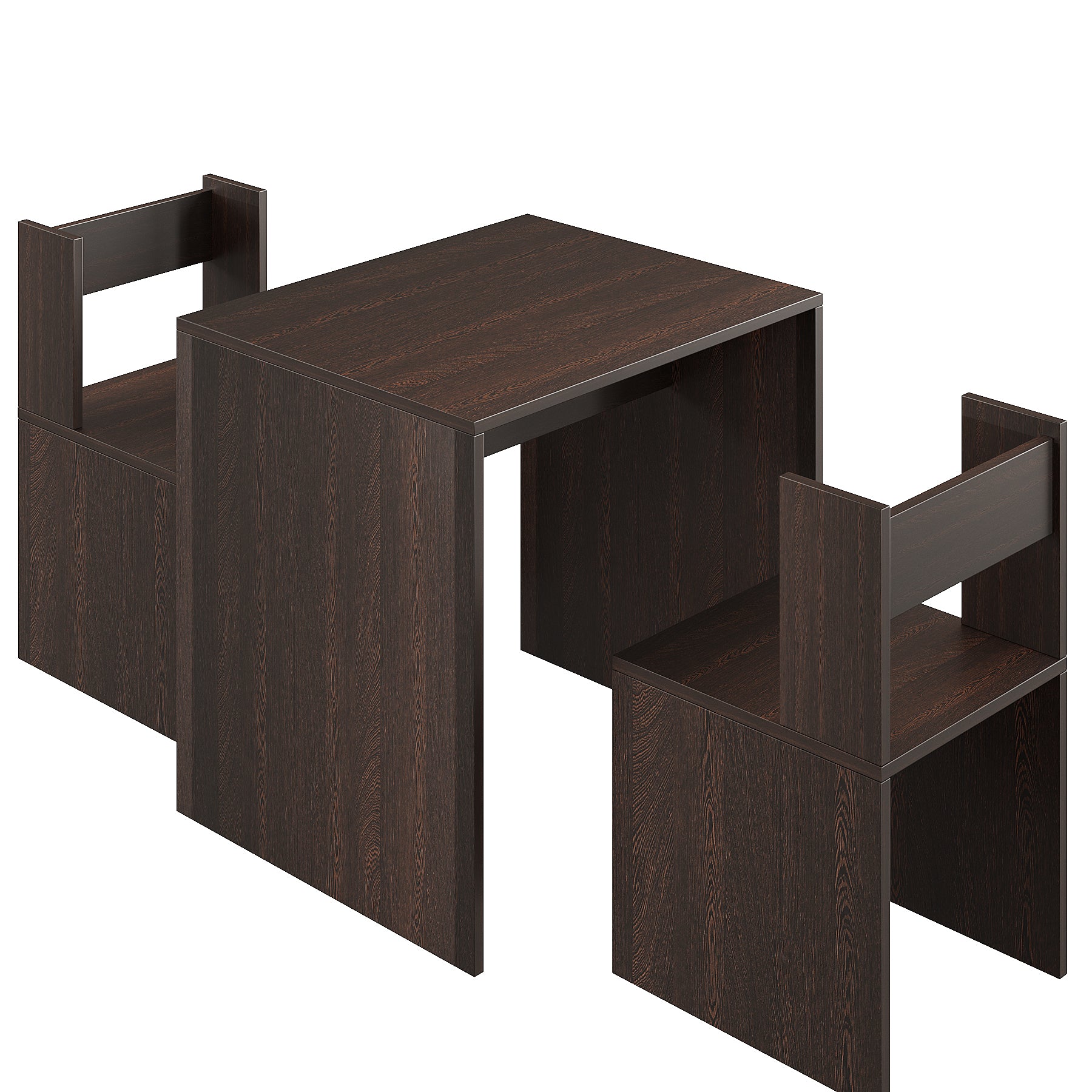 Emma Engineered Wood Light Weight Study Table & Chair Set with Storage for 3-12 Years Kids, Medium Size Kids Desk Set Upto 60kgs Weight Capacity - DIY Installation (Wenge)