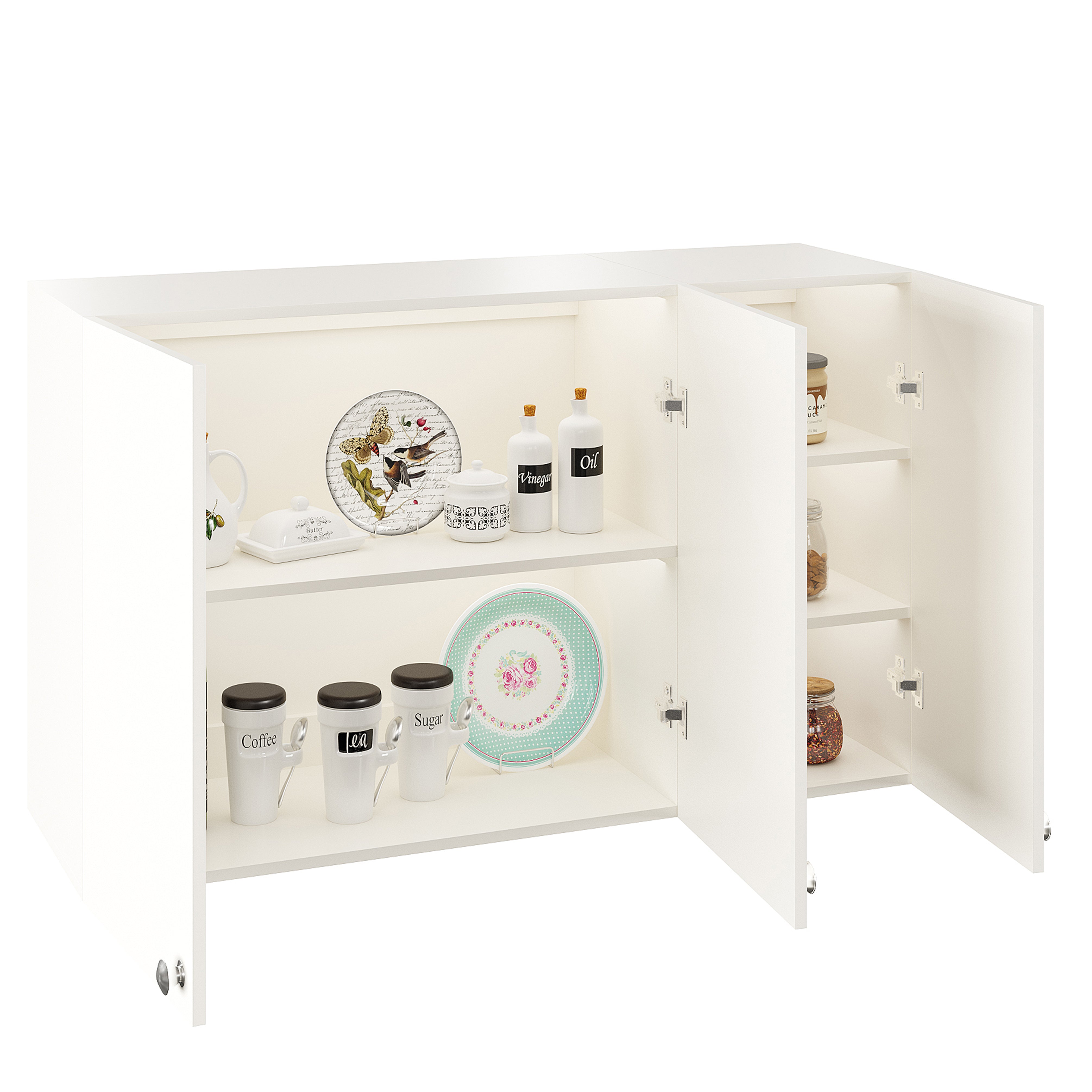 Woodwider Olender Engineered Wood Wall-Mount Kitchen Cabinet with Door – Space-Saving, Modern Storage Solution for Kitchen, Living Room, or Bathroom (White)
