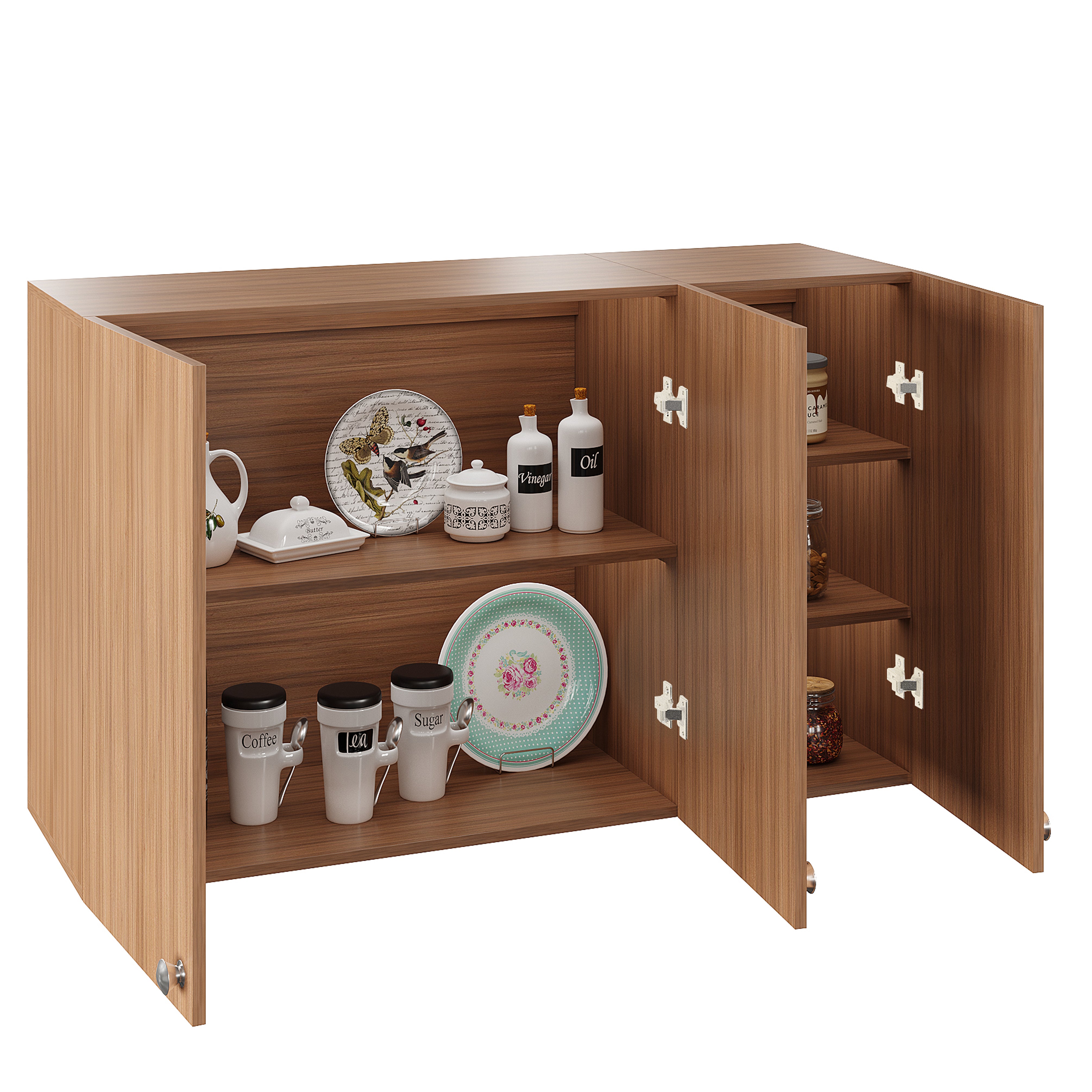 Woodwider Olender Engineered Wood Wall-Mount Kitchen Cabinet with Door – Space-Saving, Modern Storage Solution for Kitchen, Living Room, or Bathroom (Exotic Teak)