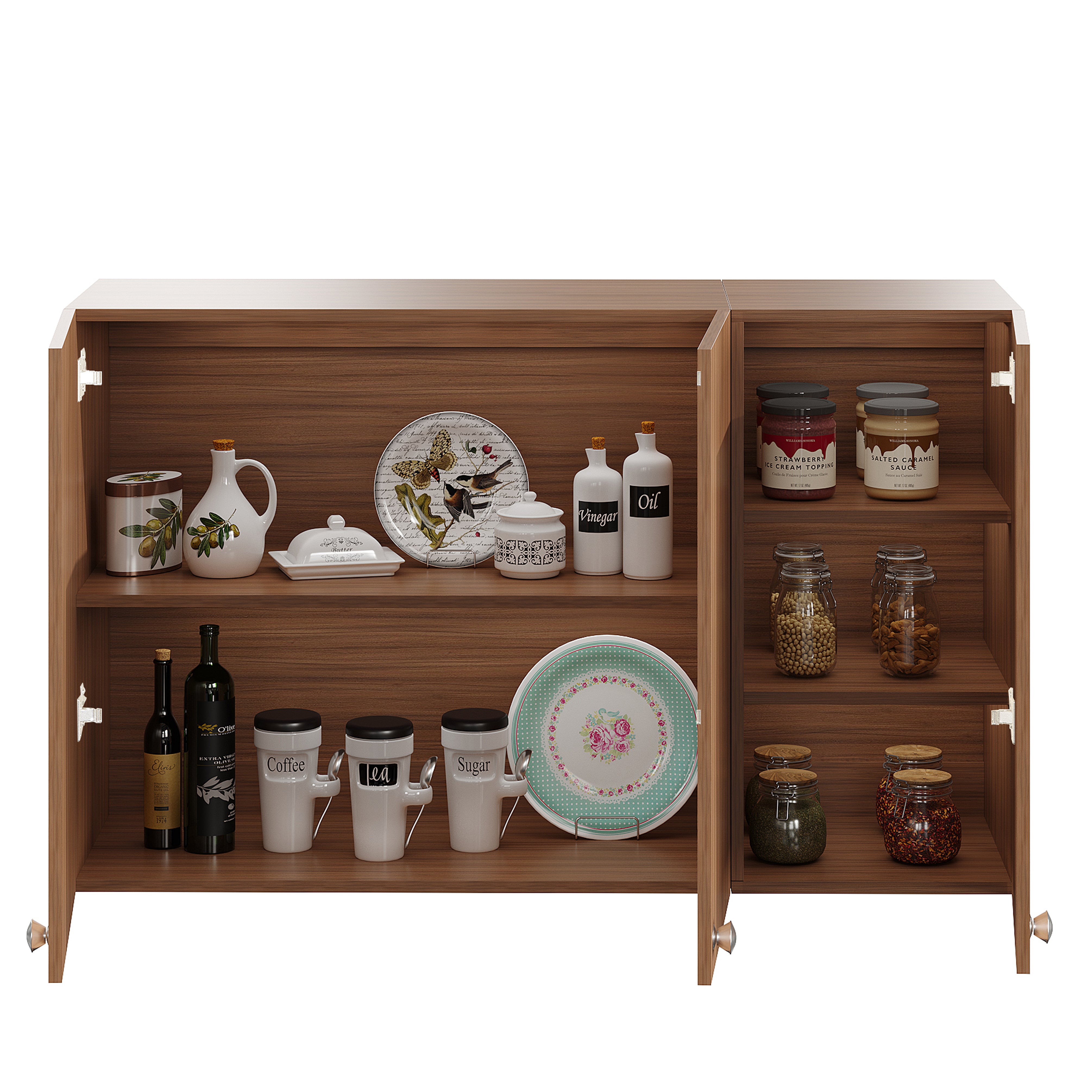 Woodwider Olender Engineered Wood Wall-Mount Kitchen Cabinet with Door – Space-Saving, Modern Storage Solution for Kitchen, Living Room, or Bathroom (Exotic Teak)