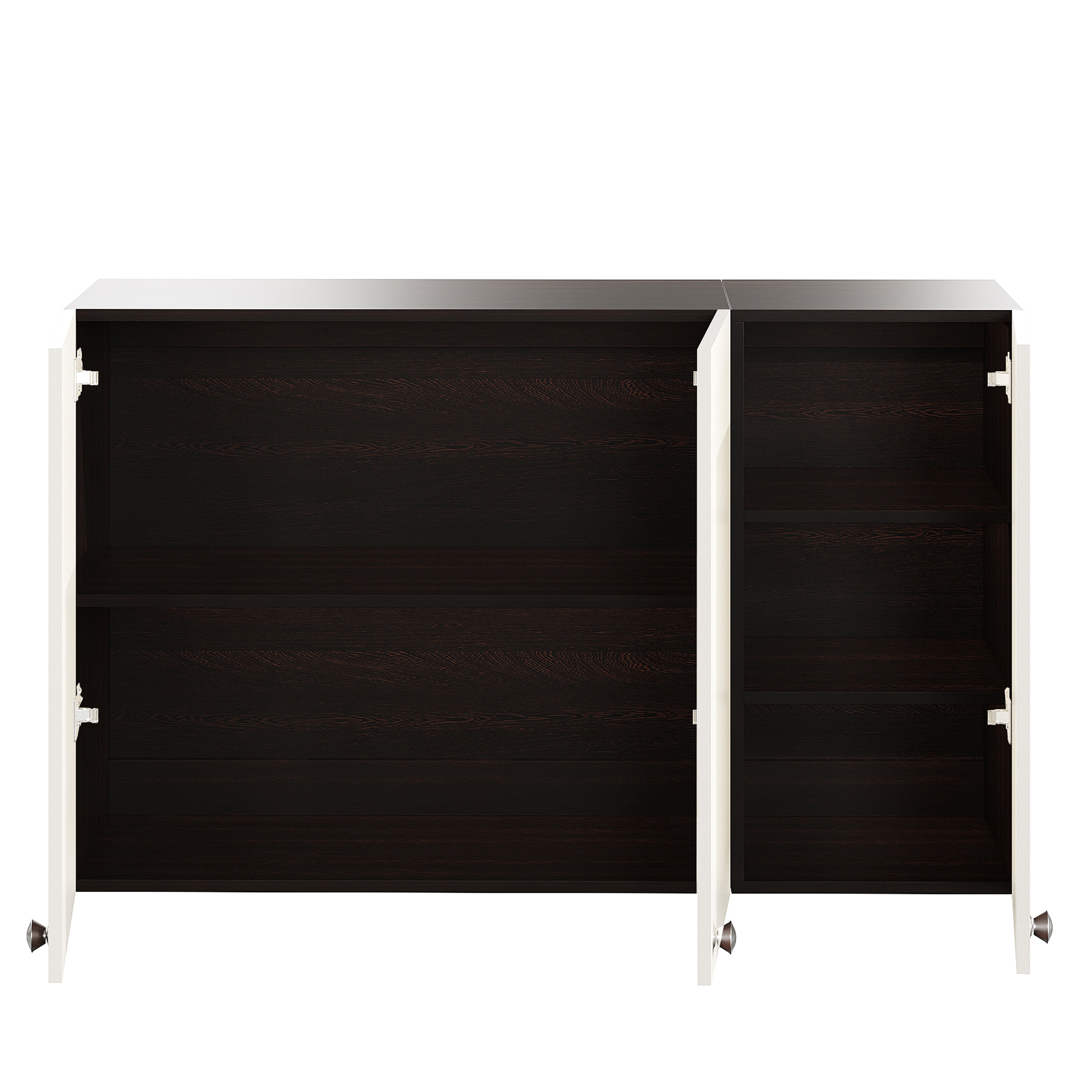 WOODWIDER Olender Engineered Wood Wall-Mount Kitchen Cabinet with Door – Space-Saving, Modern Storage Solution for Kitchen, Living Room, or Bathroom (Wenge & White)
