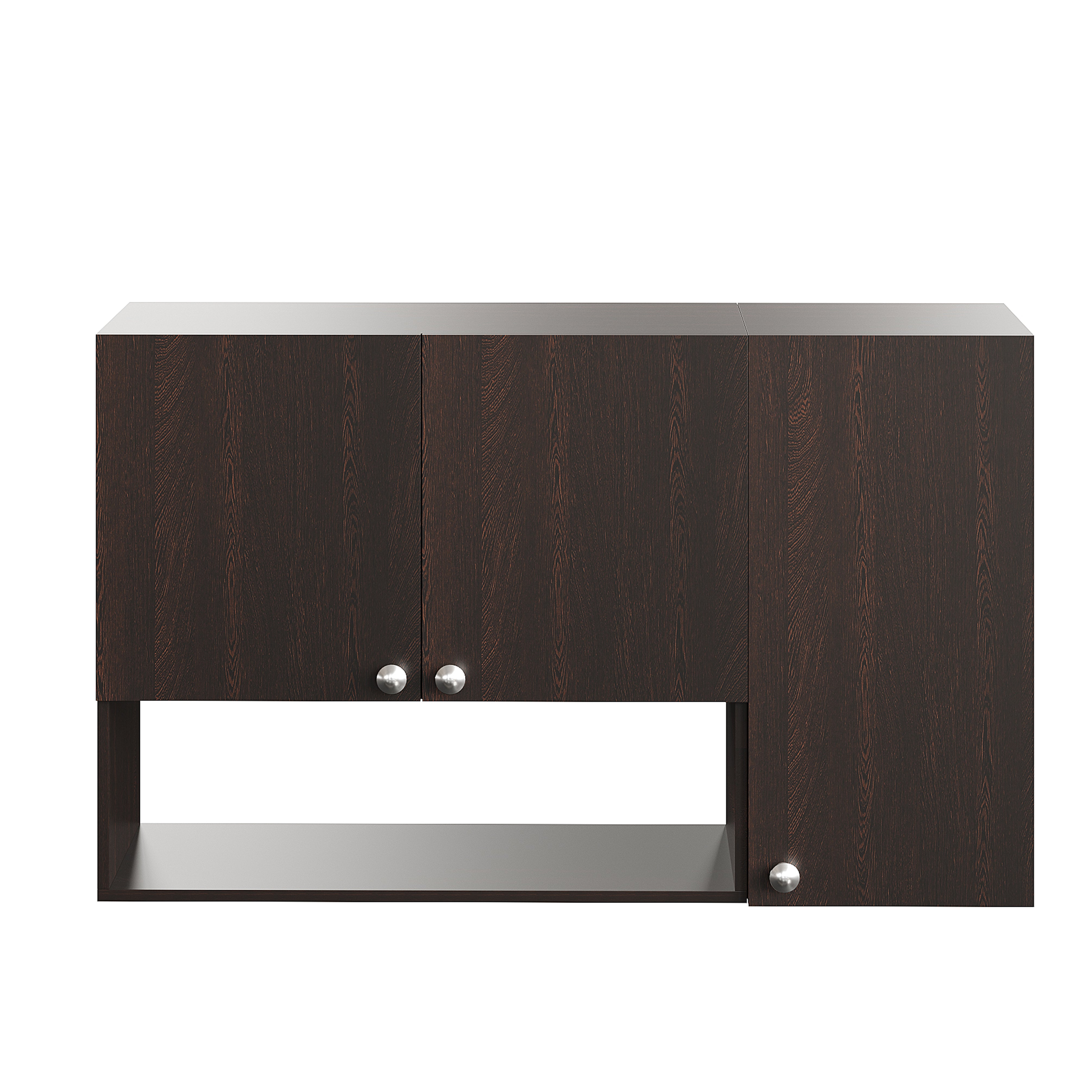 Diana Wall Mount Wooden Kitchen Cabinet Storage Rack Shelf Organizer with Door in Wenge Finish
