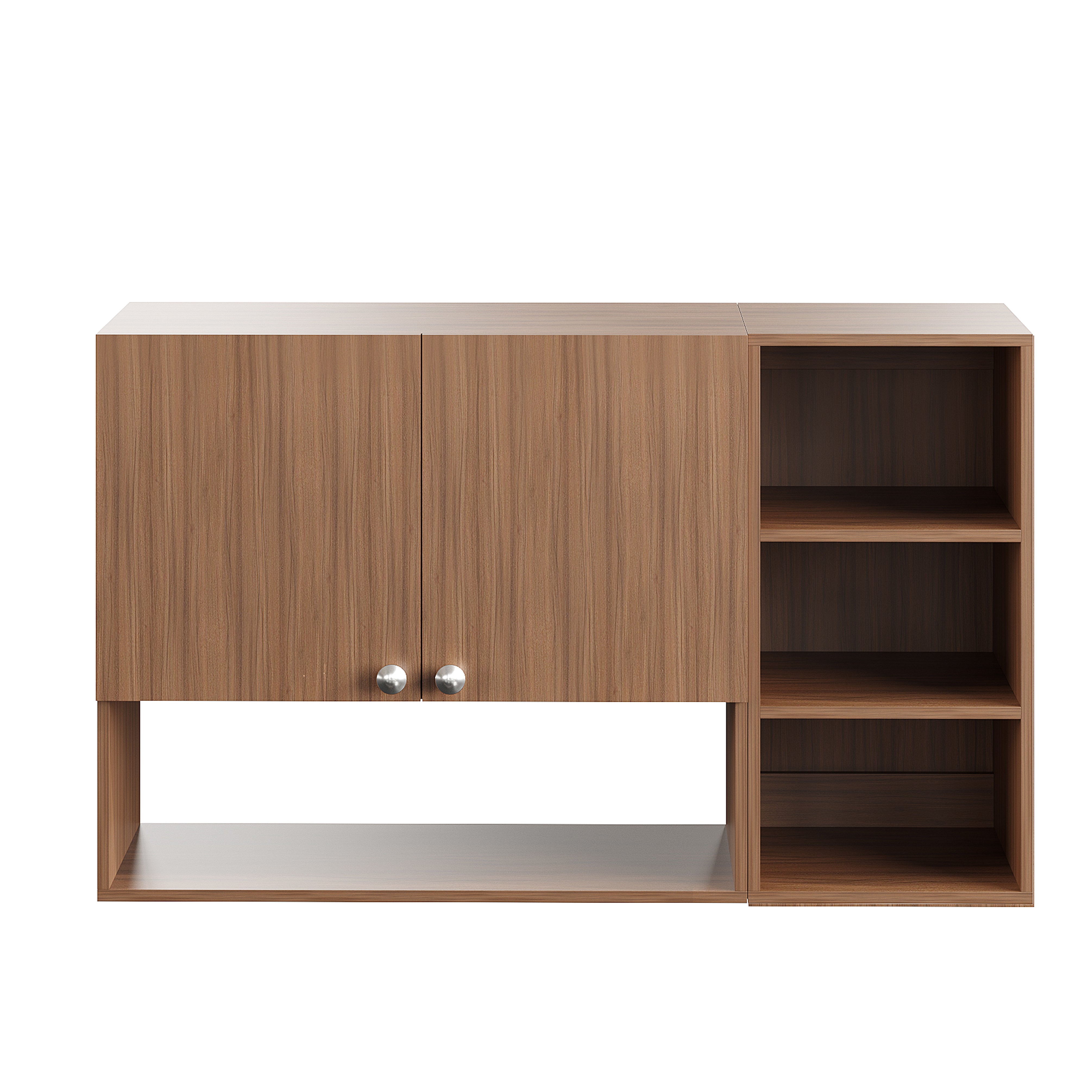 Woodwider Rozel Engineered Wood Wall-Mount Kitchen Cabinet with Door – Space-Saving, Modern Storage Solution for Kitchen, Living Room, or Bathroom (Exotic Teak)