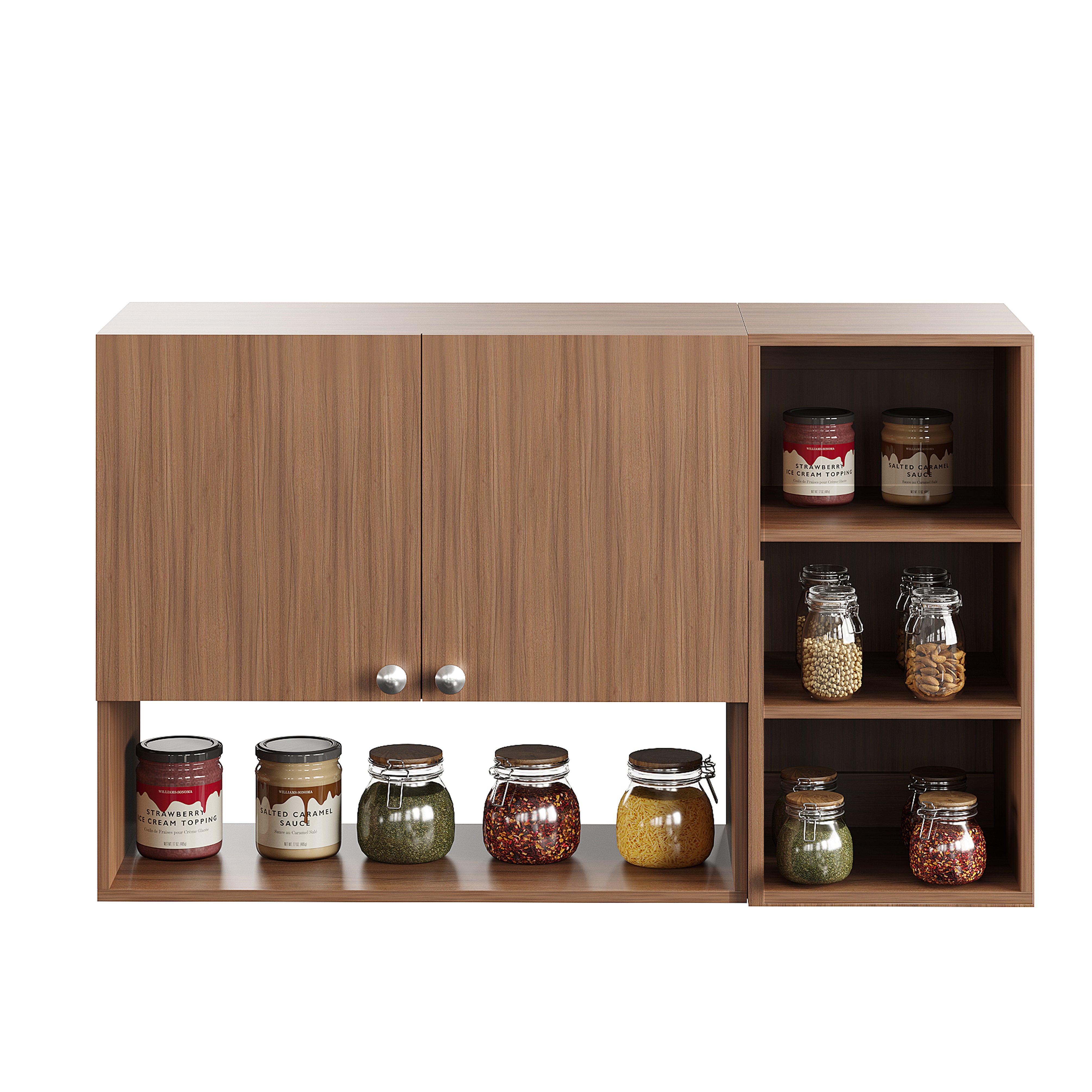 Woodwider Rozel Engineered Wood Wall-Mount Kitchen Cabinet with Door – Space-Saving, Modern Storage Solution for Kitchen, Living Room, or Bathroom (Exotic Teak)