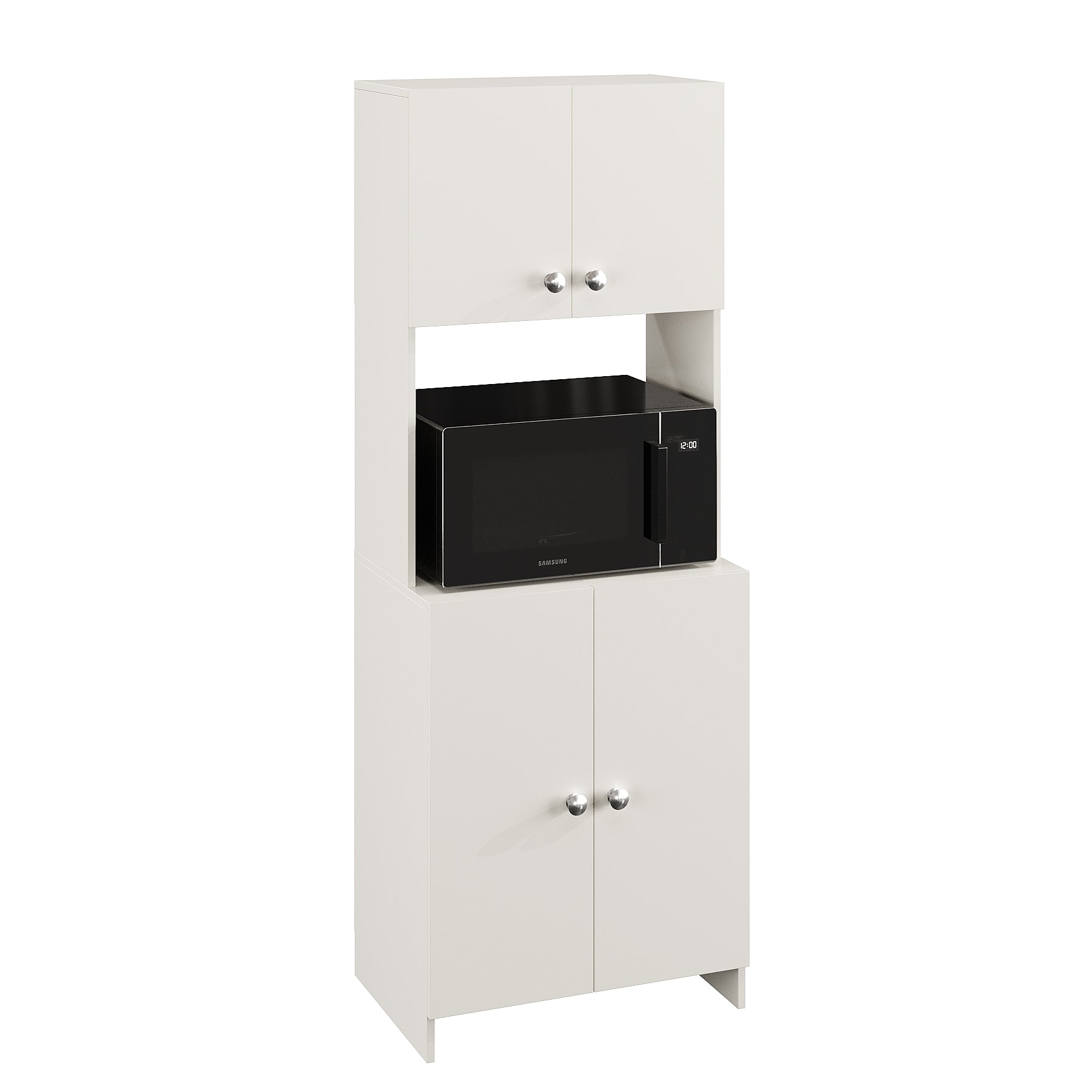 Compact Space Saving Unit for Kitchen & Dining (White)