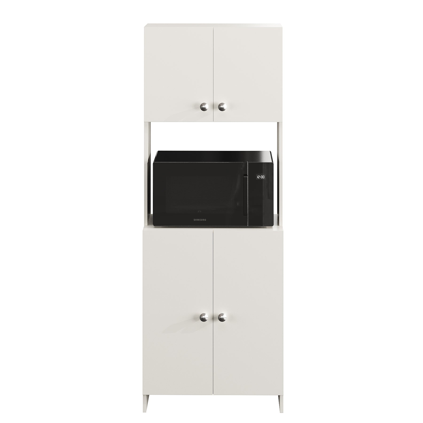 Compact Space Saving Unit for Kitchen & Dining (White)