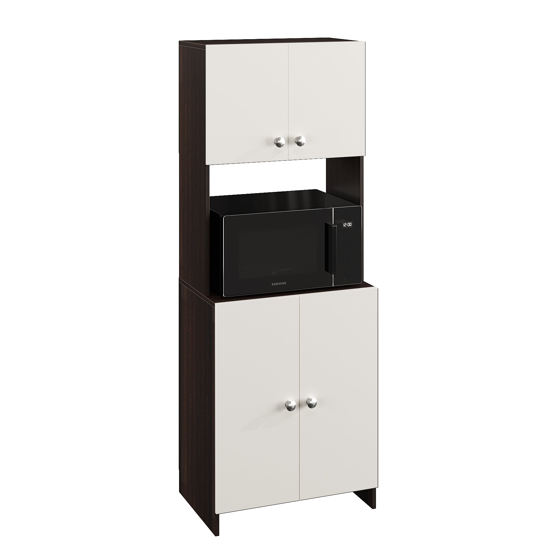 Compact Space Saving Unit for Kitchen & Dining (Wenge & White)