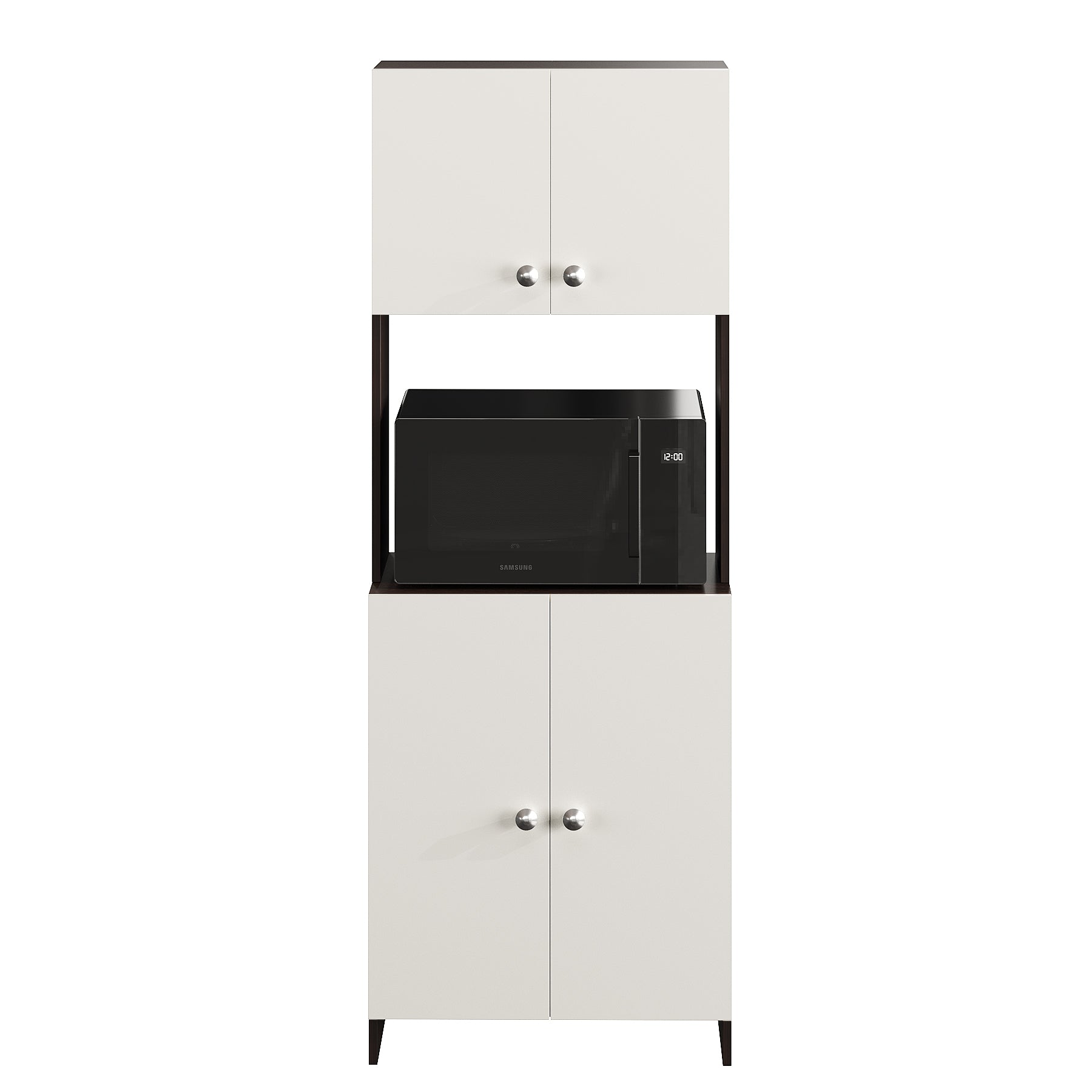 Compact Space Saving Unit for Kitchen & Dining (Wenge & White)