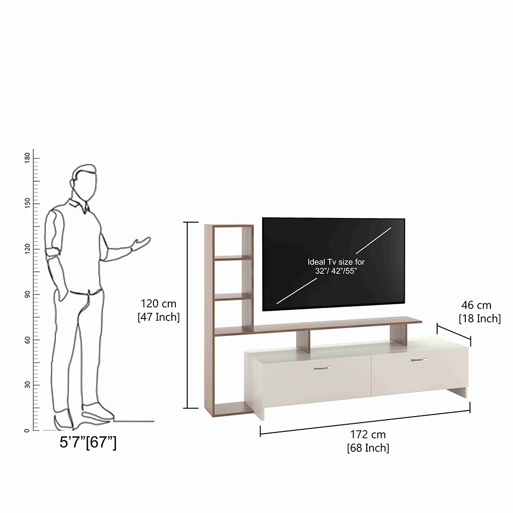 Ameya TV Entertainment Unit, Cabinet, Showcase, Stand For 55 Inch TV
