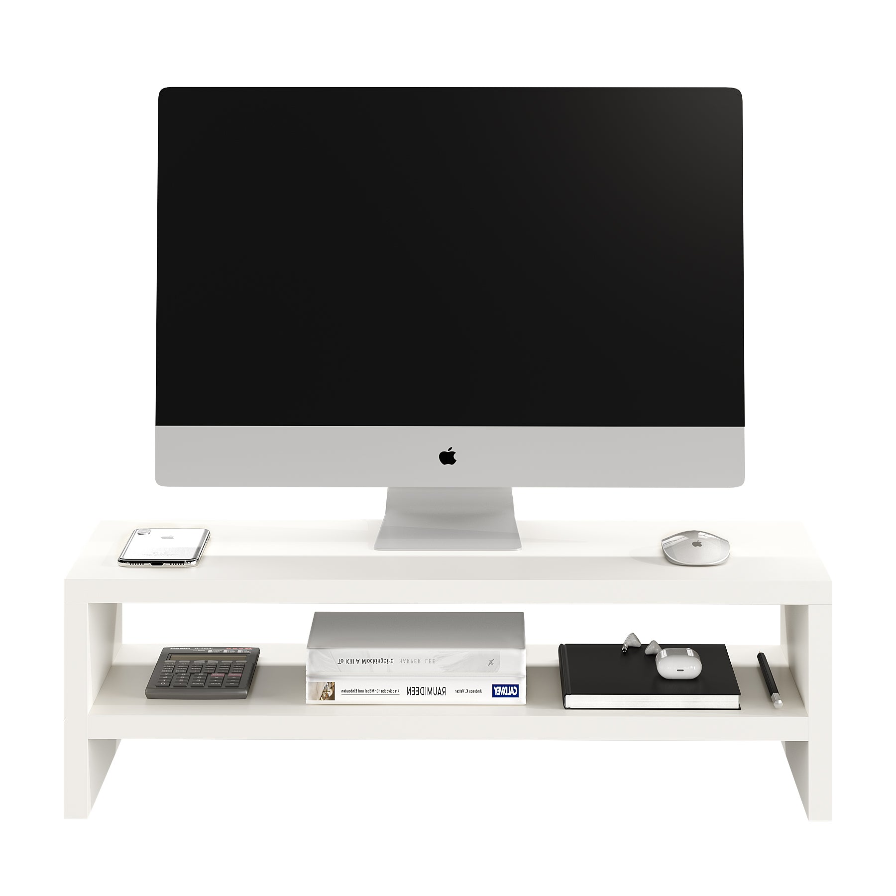 Fluxi Wooden Monitor Stand Organizer Desktop Organizer Monitor Riser Laptop Stand