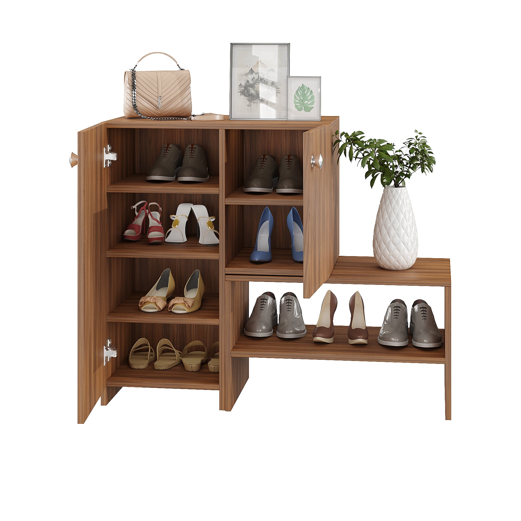 Floor-Standing Wooden Modern Shoe Rack For Home – Furneaser Burner