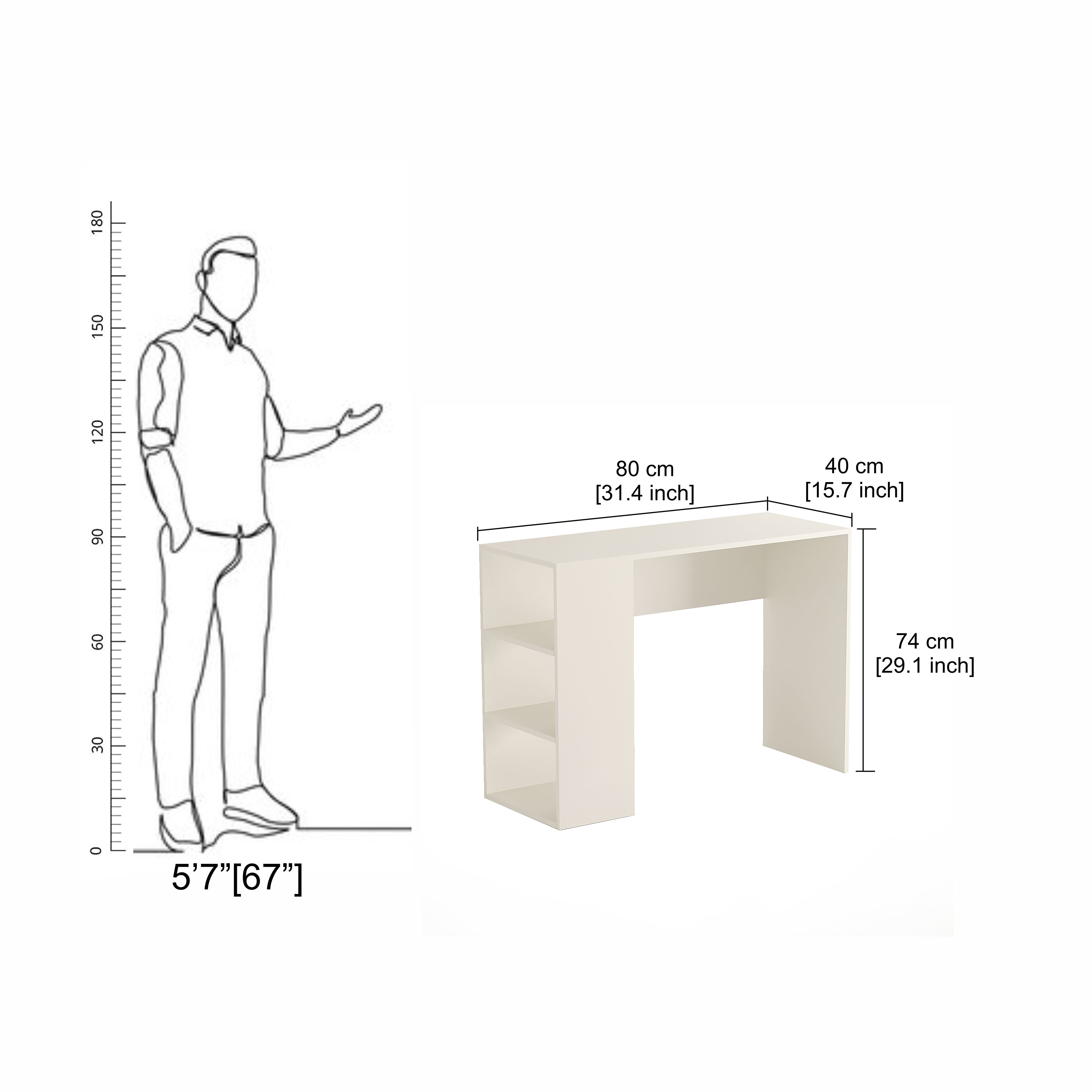 Lexus Study Table, Computer Desk, WFH Office Table with Storage (80 x 40 cm)