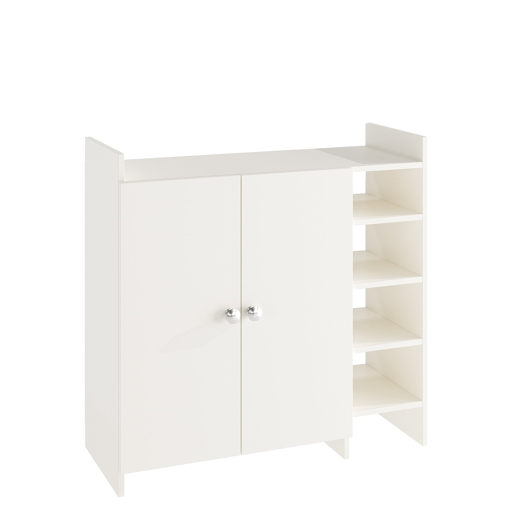 WOODWIDER Salosia Wooden Shoe Rack for Home Storage Organizer Shoe Rack Cabinet Slipper Footwear Stand Rack 6 Shelves, Store Up to 16 Pairs (White)