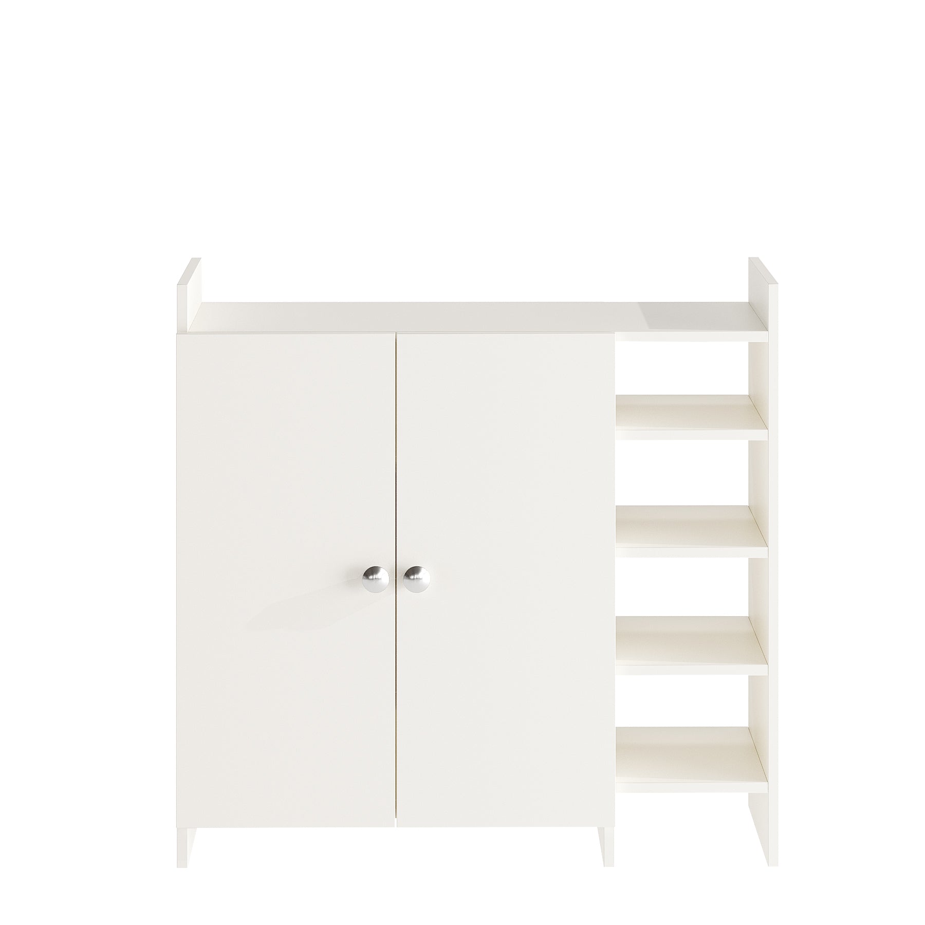 WOODWIDER Salosia Wooden Shoe Rack for Home Storage Organizer Shoe Rack Cabinet Slipper Footwear Stand Rack 6 Shelves, Store Up to 16 Pairs (White)