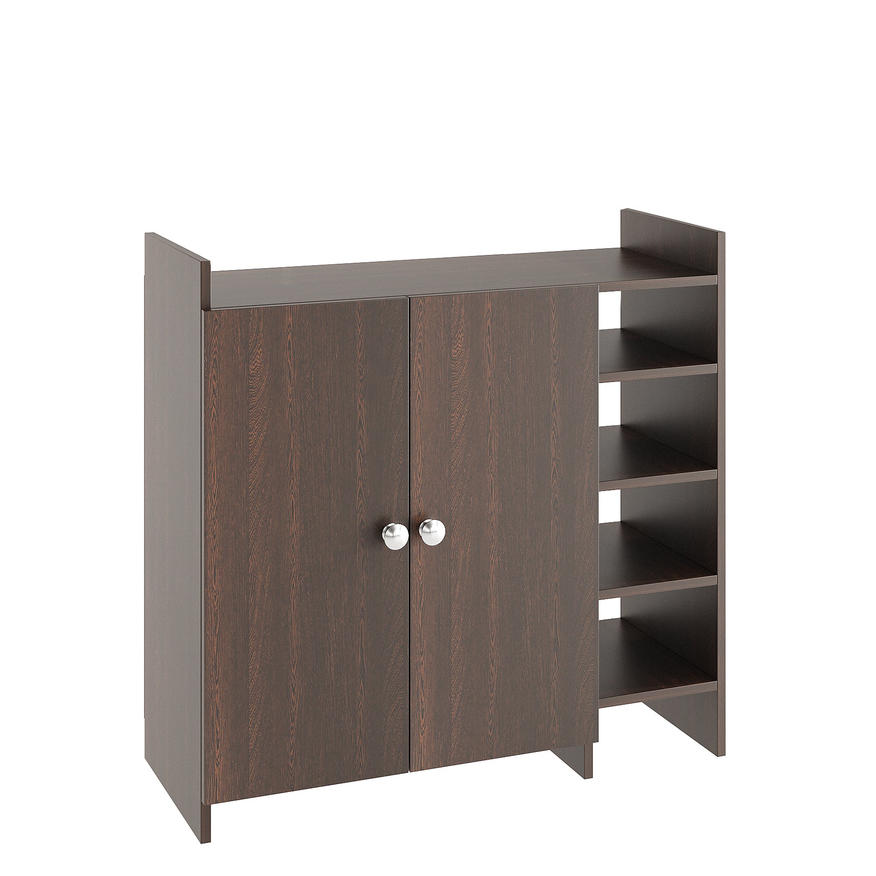 WOODWIDER Salosia Wooden Shoe Rack for Home Storage Organizer Shoe Rack Cabinet Slipper Footwear Stand Rack 6 Shelves, Store Up to 16 Pairs (Wenge)