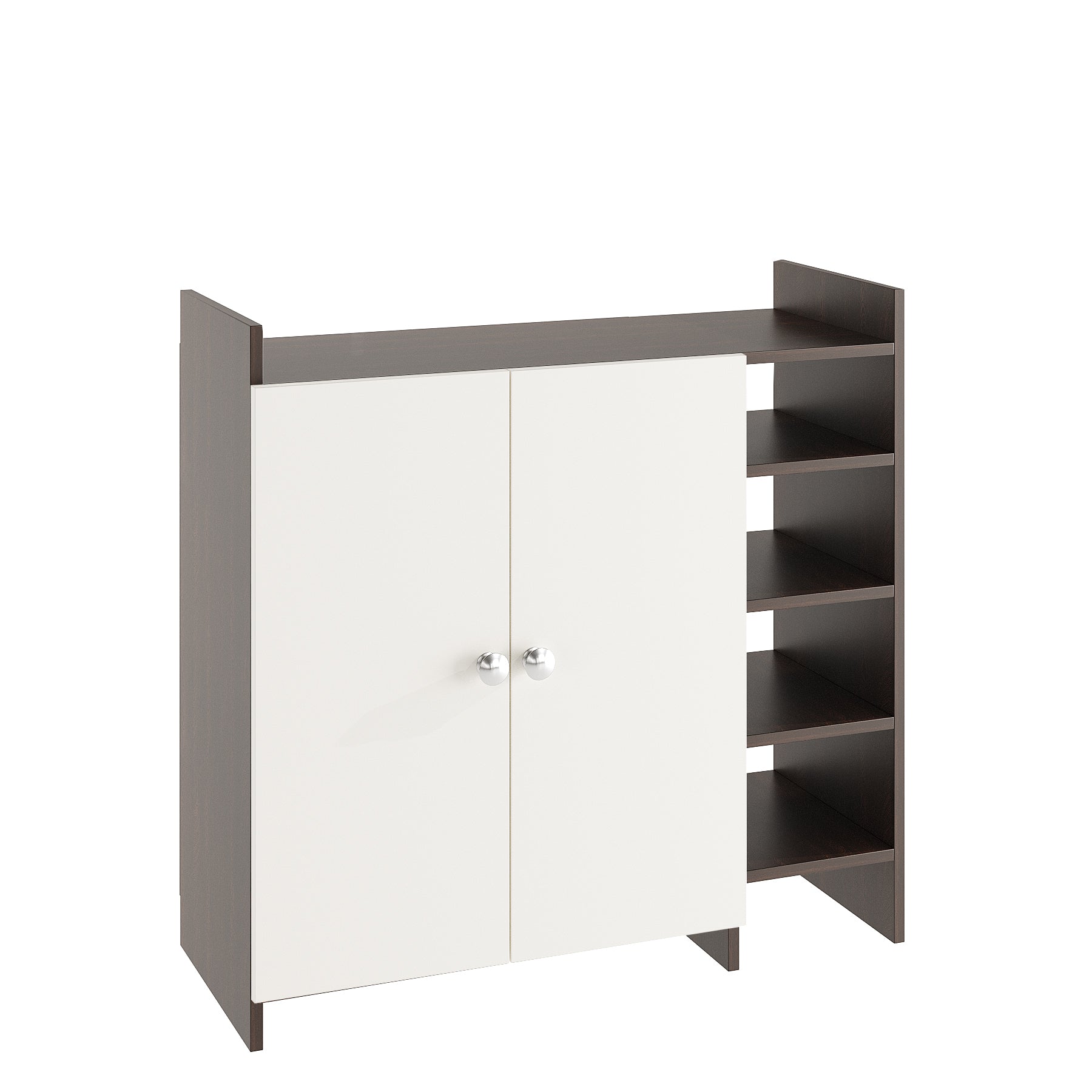 WOODWIDER Salosia Wooden Shoe Rack for Home Storage Organizer Shoe Rack Cabinet Slipper Footwear Stand Rack 6 Shelves, Store Up to 16 Pairs (Wenge & White)