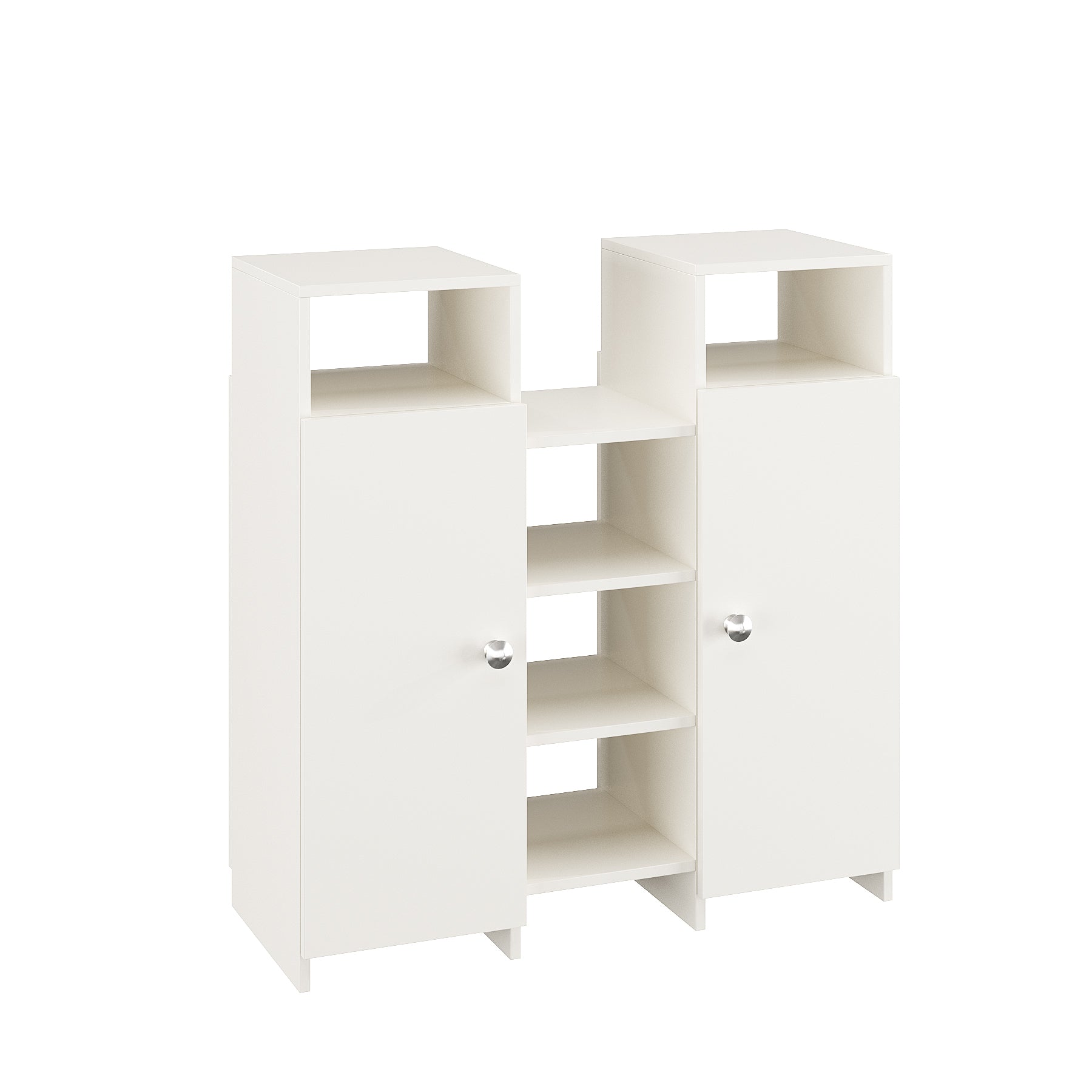 WOODWIDER Calis Wooden Shoe Rack for Home Storage Organizer Shoe Rack Cabinet Slipper Footwear Stand Rack 14 Shelves, Store Up to 16 Pairs (White)