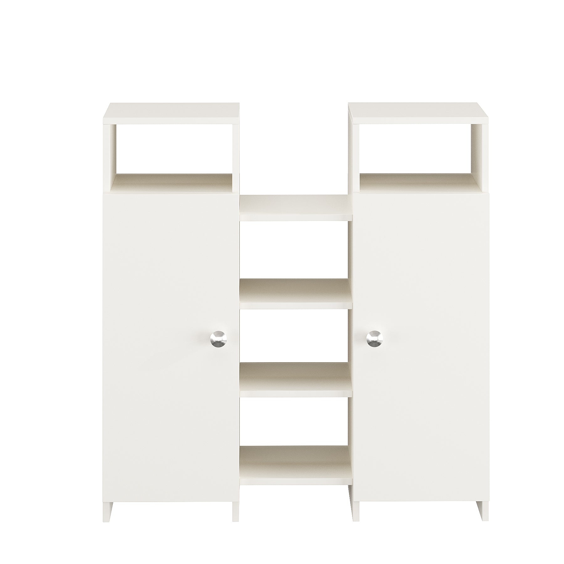 WOODWIDER Calis Wooden Shoe Rack for Home Storage Organizer Shoe Rack Cabinet Slipper Footwear Stand Rack 14 Shelves, Store Up to 16 Pairs (White)