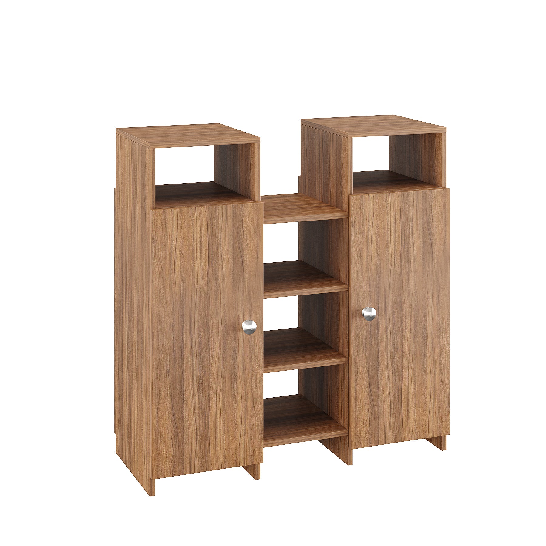 WOODWIDER Calis Wooden Shoe Rack for Home Storage Organizer Shoe Rack Cabinet Slipper Footwear Stand Rack 14 Shelves, Store Up to 16 Pairs (Exotic Teak)