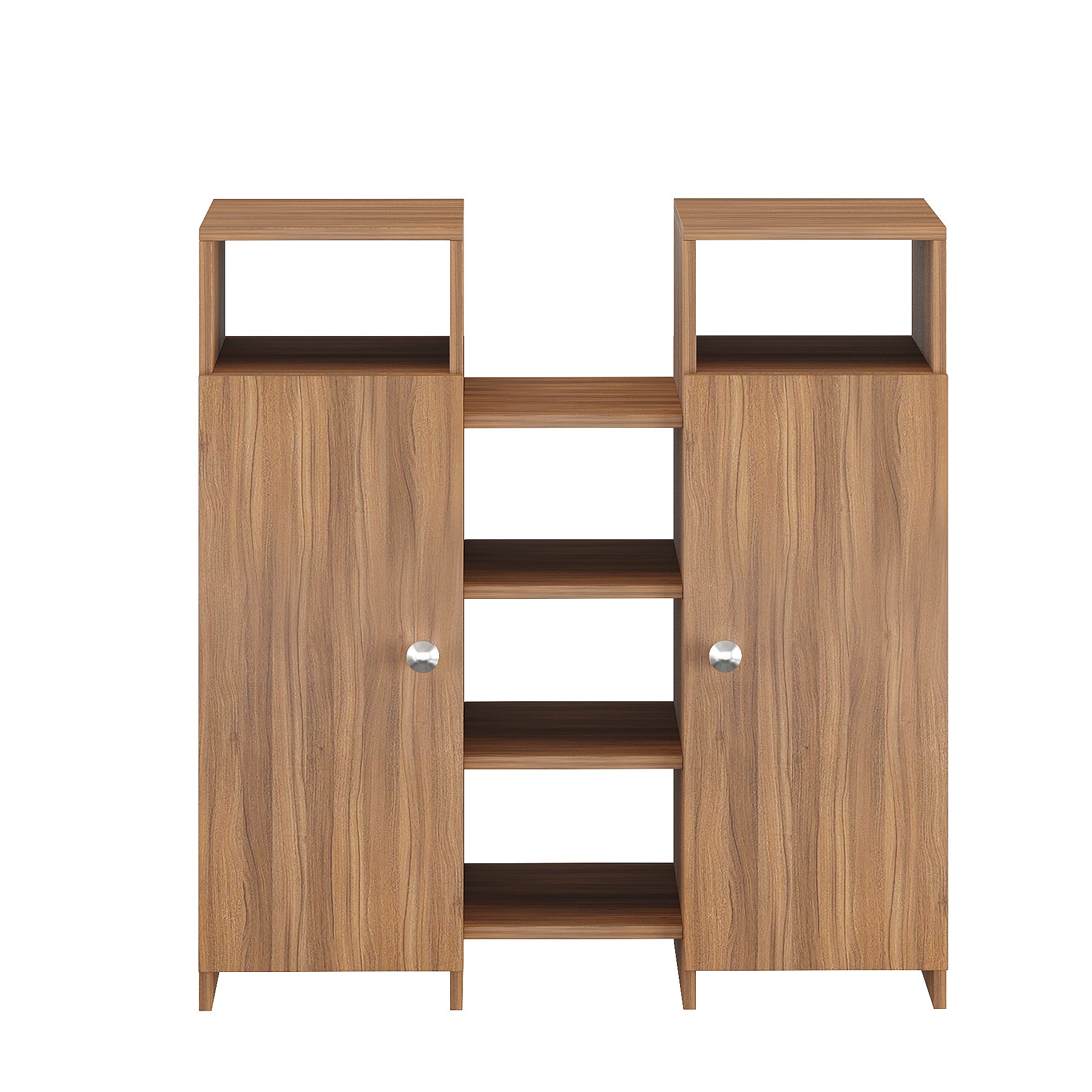 WOODWIDER Calis Wooden Shoe Rack for Home Storage Organizer Shoe Rack Cabinet Slipper Footwear Stand Rack 14 Shelves, Store Up to 16 Pairs (Exotic Teak)