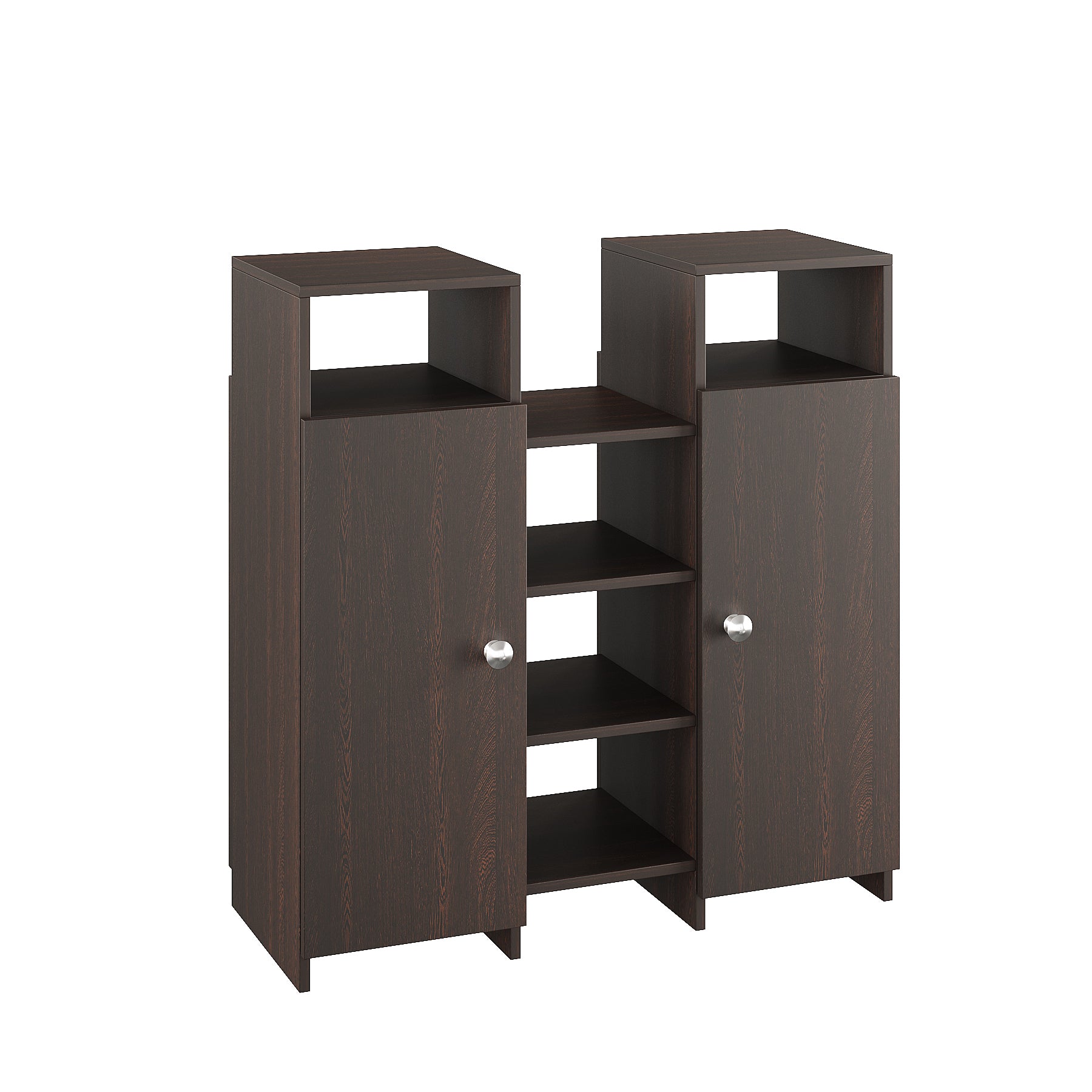 WOODWIDER Calis Wooden Shoe Rack for Home Storage Organizer Shoe Rack Cabinet Slipper Footwear Stand Rack 14 Shelves, Store Up to 16 Pairs (Wenge)