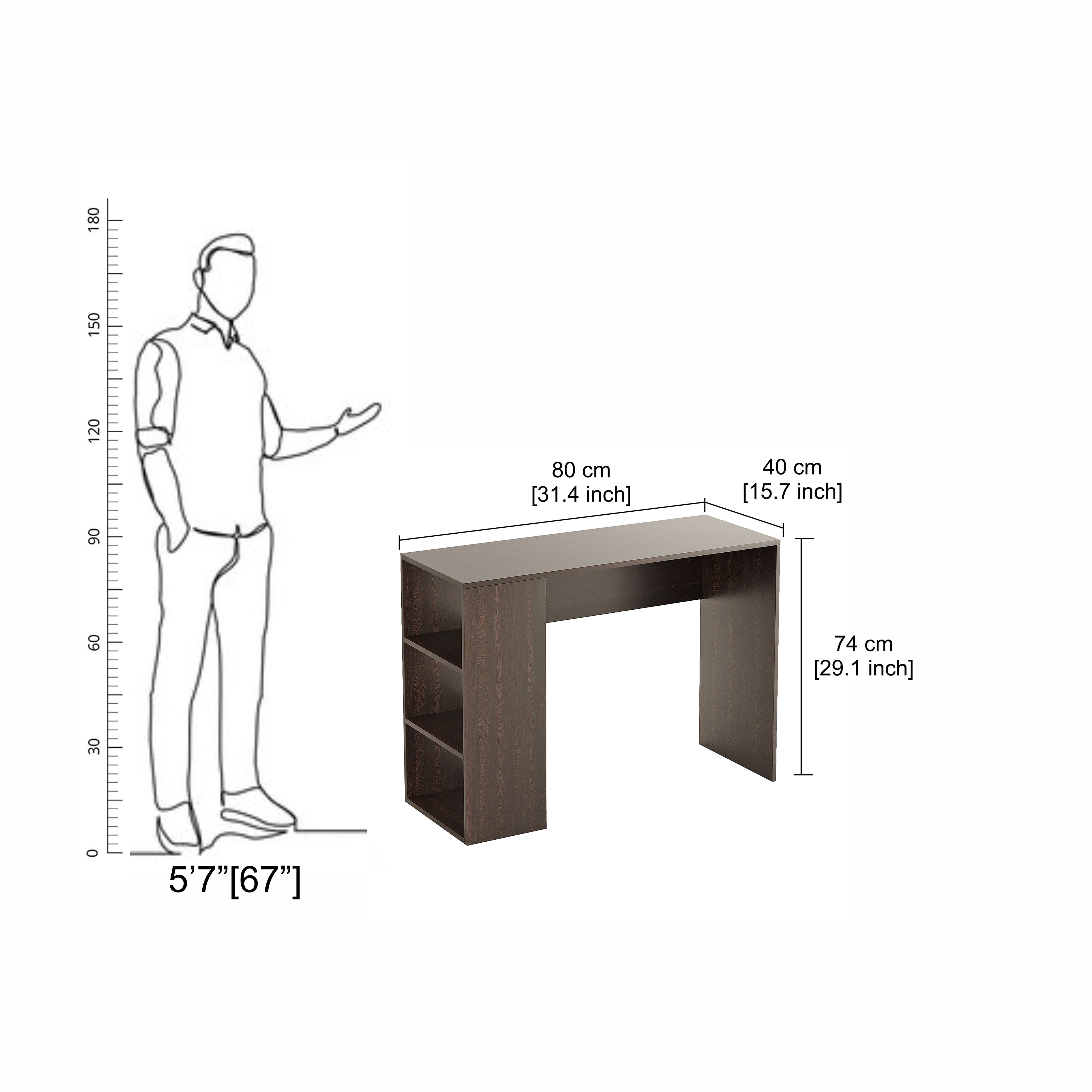 Lexus Study Table, Computer Desk, WFH Office Table with Storage (80 x 40 cm)