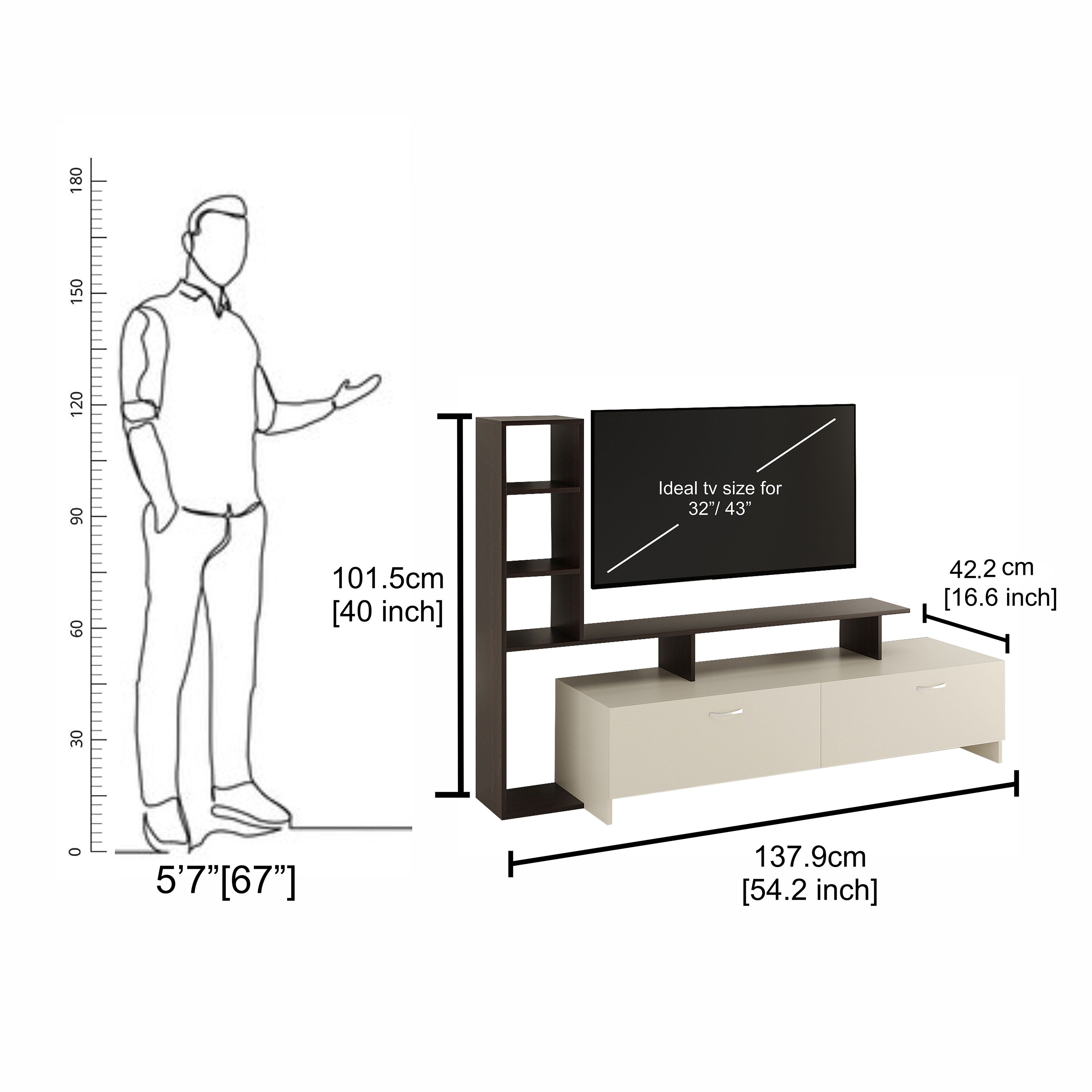 Ameya Tv Entertainment Unit, Cabinet, Showcase, Stand for 43 Inch TV