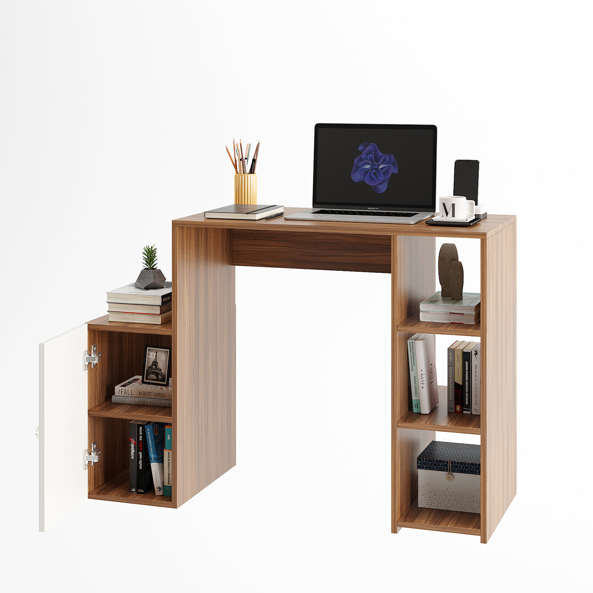 Floor-Standing Wooden Modern Study Table For Home – Furneaser Briana