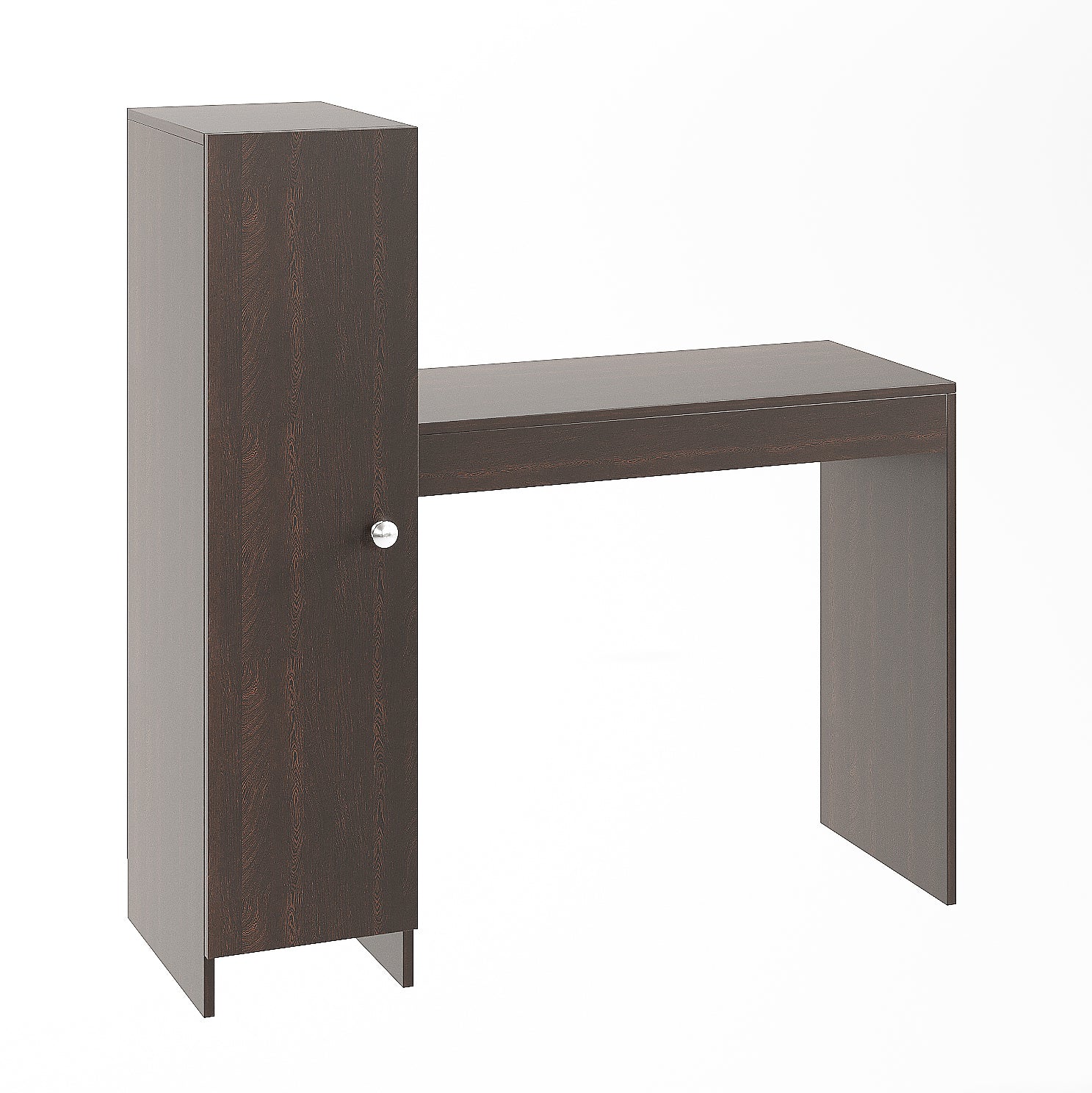 WOODWIDER Maria Wooden Study Table, Workstation, Computer, Laptop, WFH Office Desk, Gaming Table with Side Bookshelf Storage (Wenge)