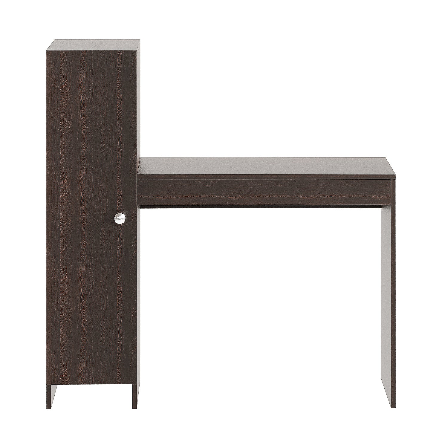 WOODWIDER Maria Wooden Study Table, Workstation, Computer, Laptop, WFH Office Desk, Gaming Table with Side Bookshelf Storage (Wenge)