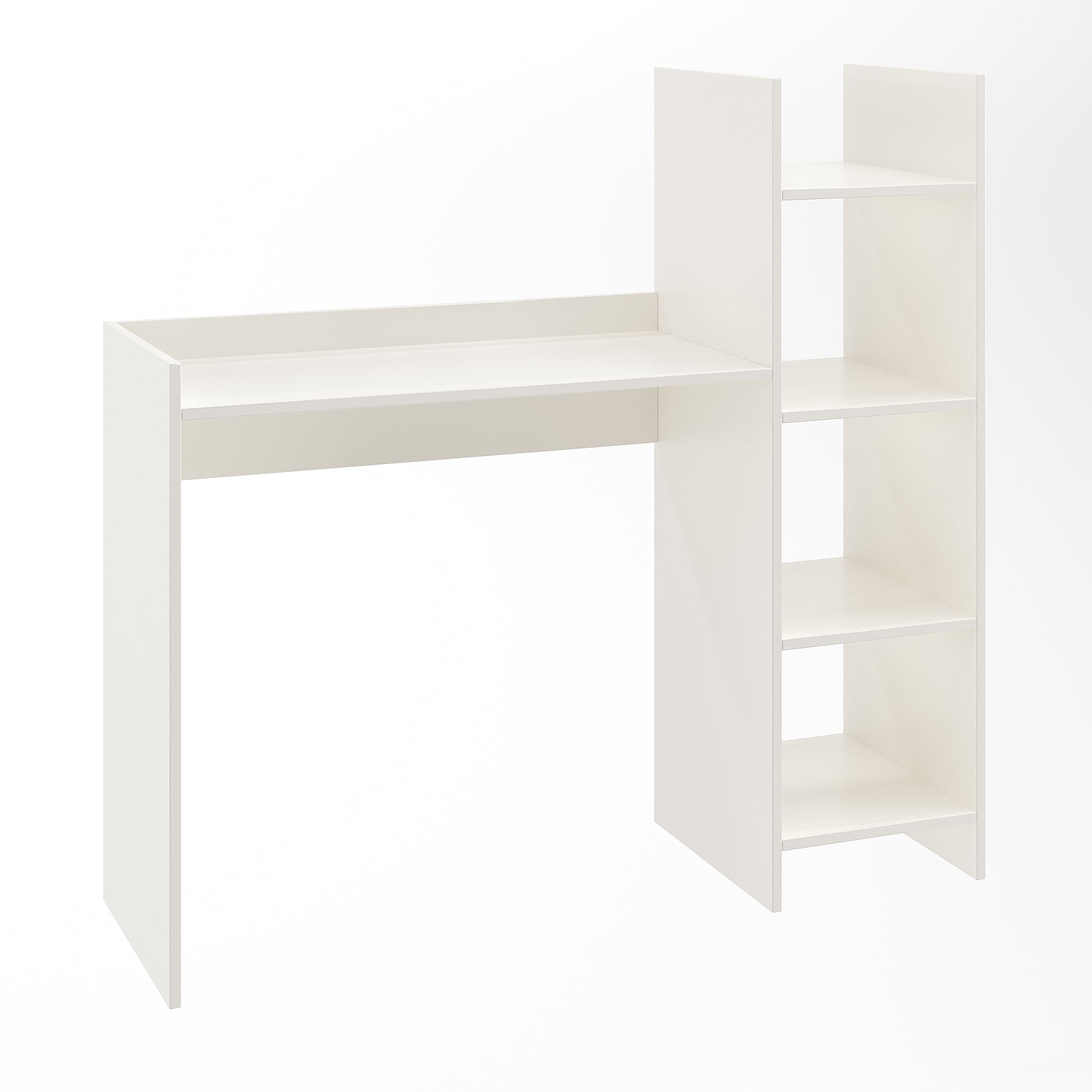 WOODWIDER Sarah Wooden Study Table, Workstation, Computer, Laptop, WFH Office Desk, Gaming Table with Storage, White