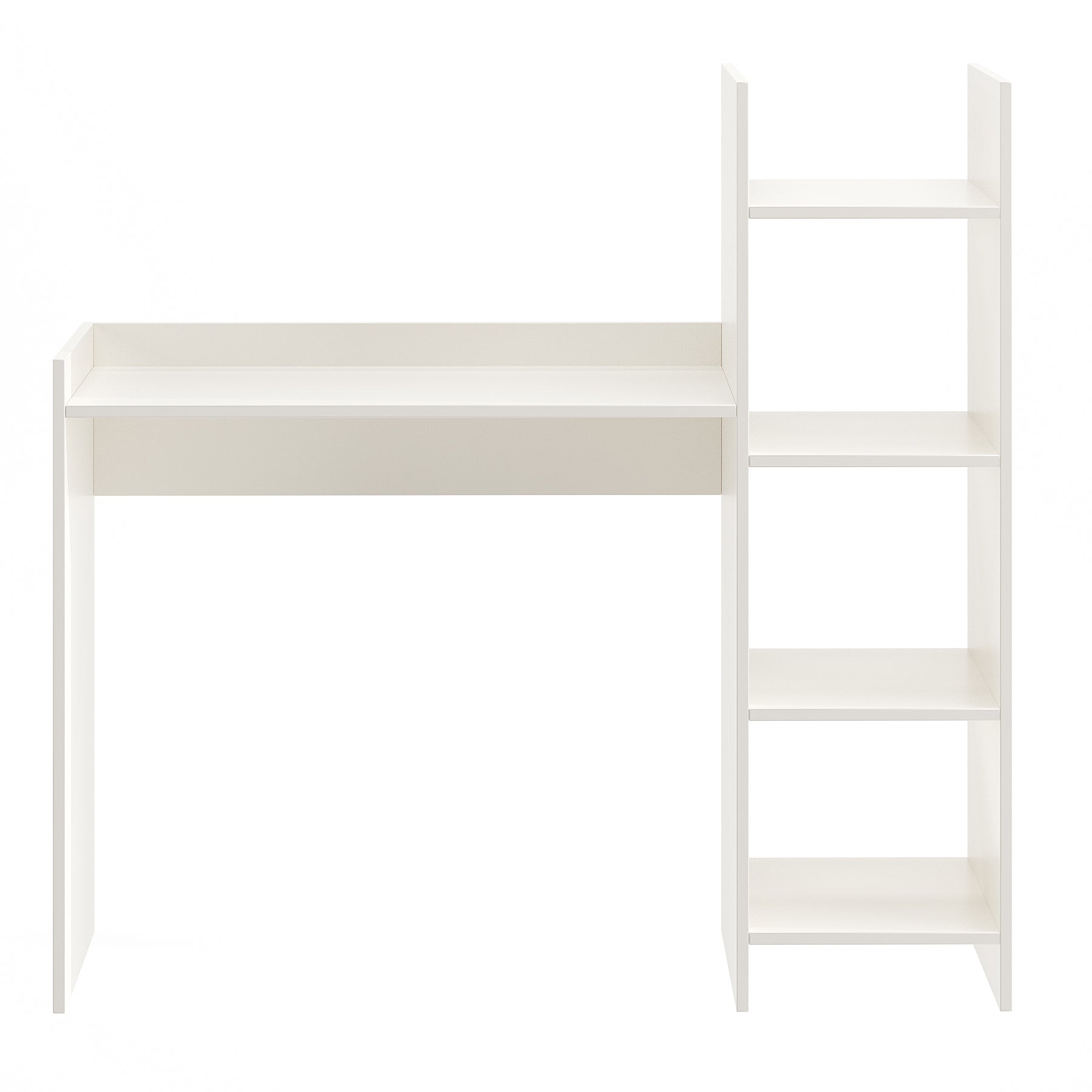WOODWIDER Sarah Wooden Study Table, Workstation, Computer, Laptop, WFH Office Desk, Gaming Table with Storage, White