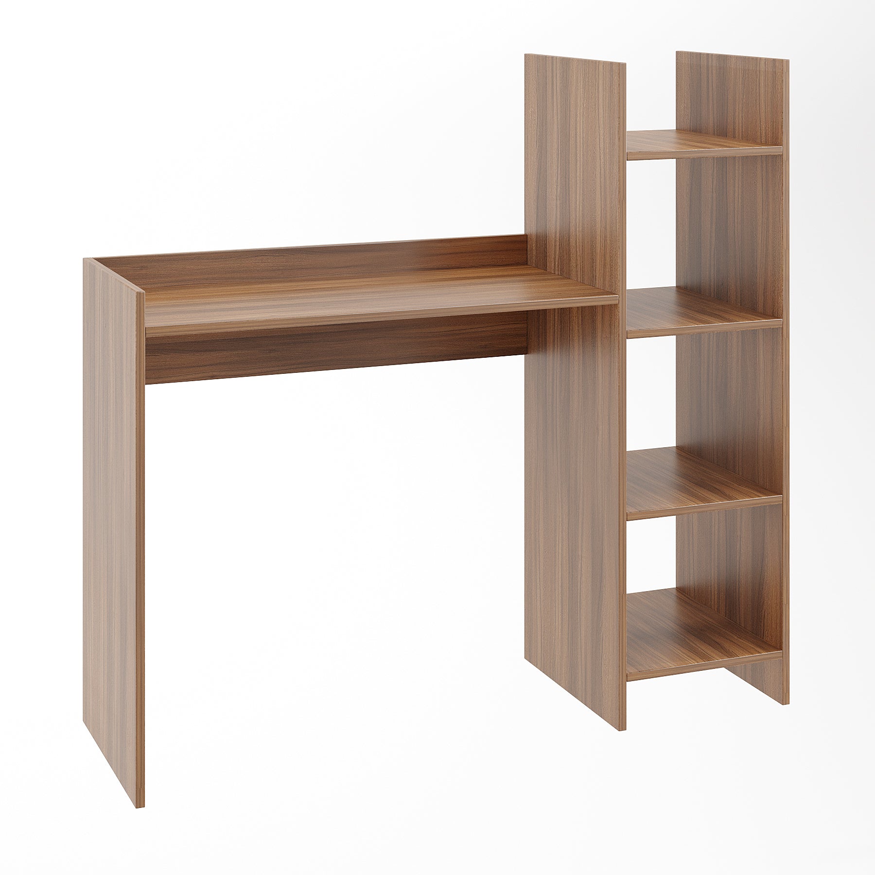 WOODWIDER Sarah Wooden Study Table, Workstation, Computer, Laptop, WFH Office Desk, Gaming Table with Storage, Exotic Teak