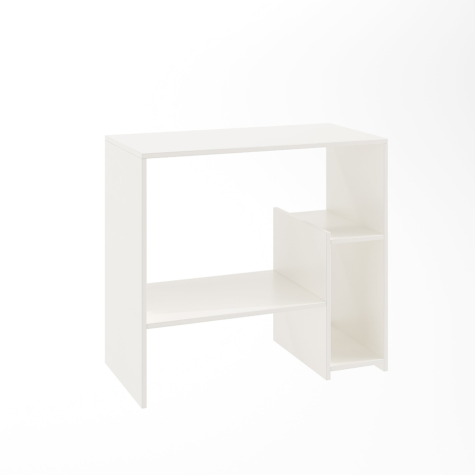 Woodwider Vivian Wooden Study Table, Workstation, Computer, Laptop, WFH Office Desk, Gaming Table with Storage, White