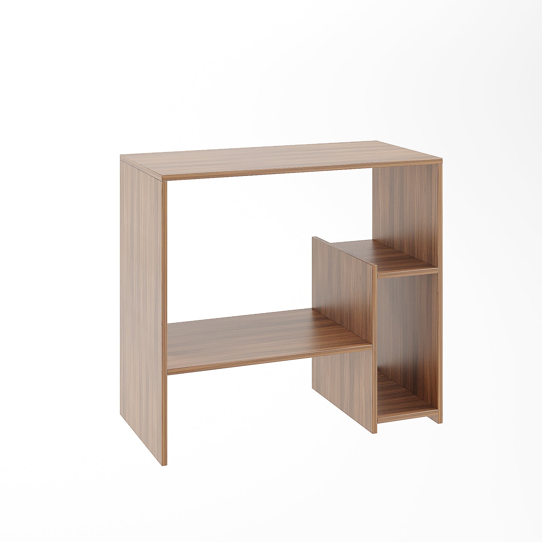 Woodwider Vivian Wooden Study Table, Workstation, Computer, Laptop, WFH Office Desk, Gaming Table with Storage, Exotic Teak