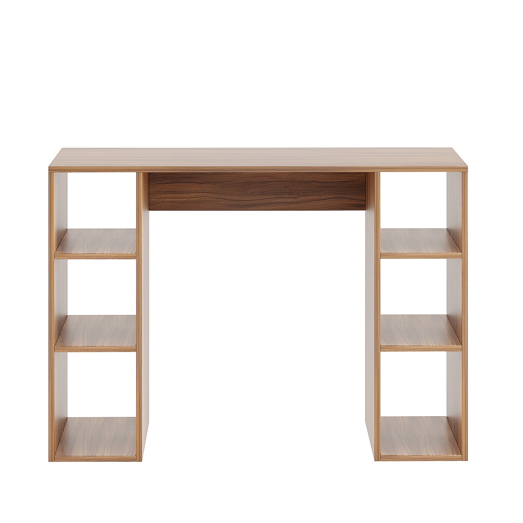 Woodwider Skyler Wooden Study Table, Workstation, Computer, Laptop, WFH Office Desk, Gaming Table with Storage (Exotic Teak)