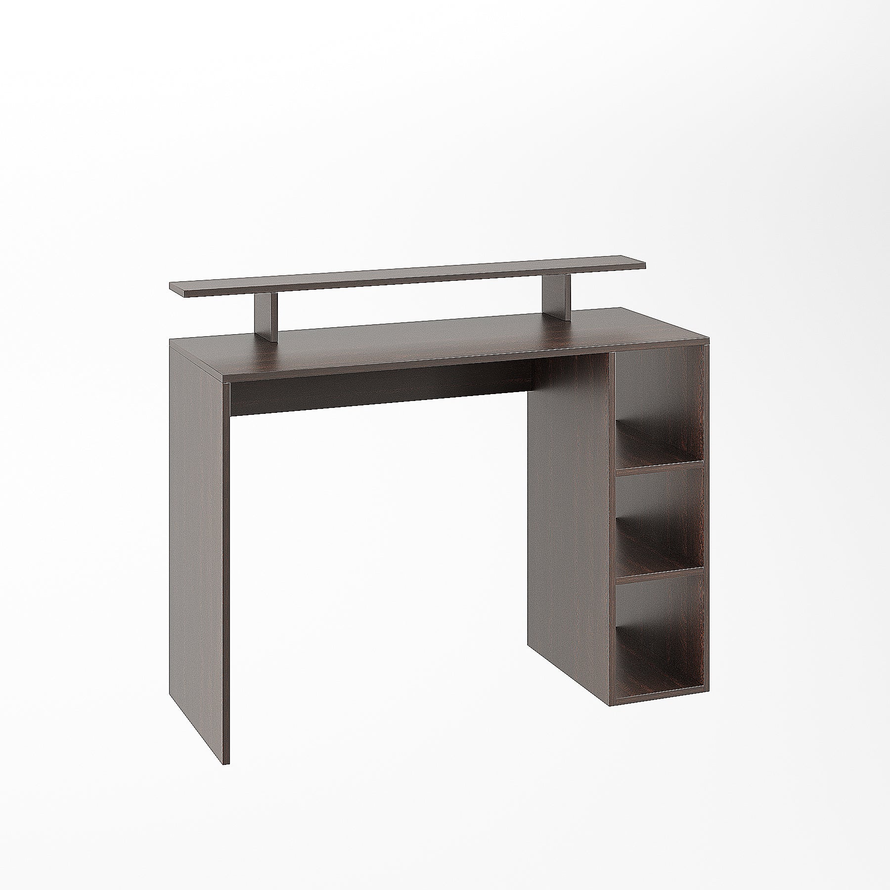 WOODWIDER Lucia Wooden Study Table, Workstation, Computer, Laptop, WFH Office Desk, Gaming Table with Storage, Wenge