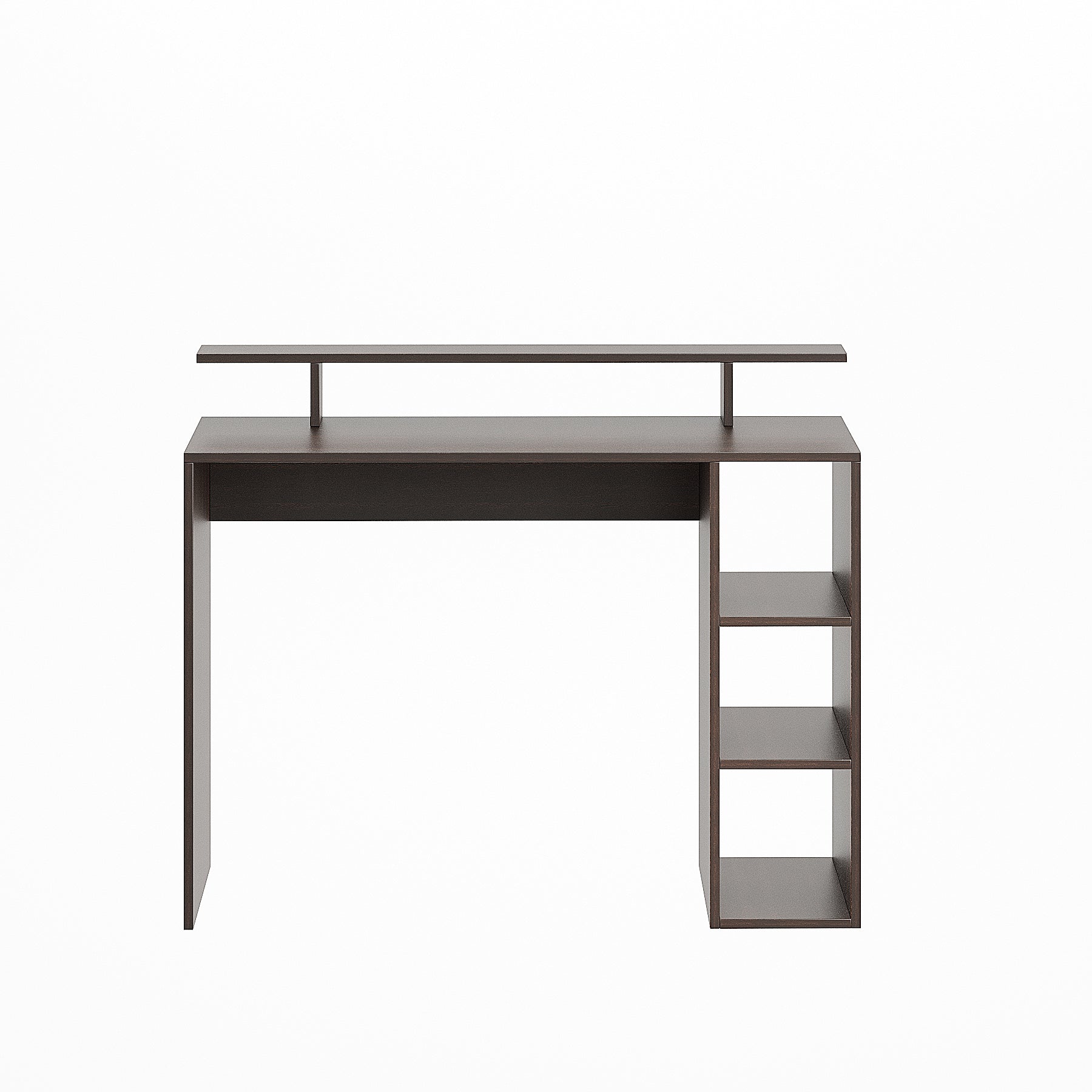 WOODWIDER Lucia Wooden Study Table, Workstation, Computer, Laptop, WFH Office Desk, Gaming Table with Storage, Wenge