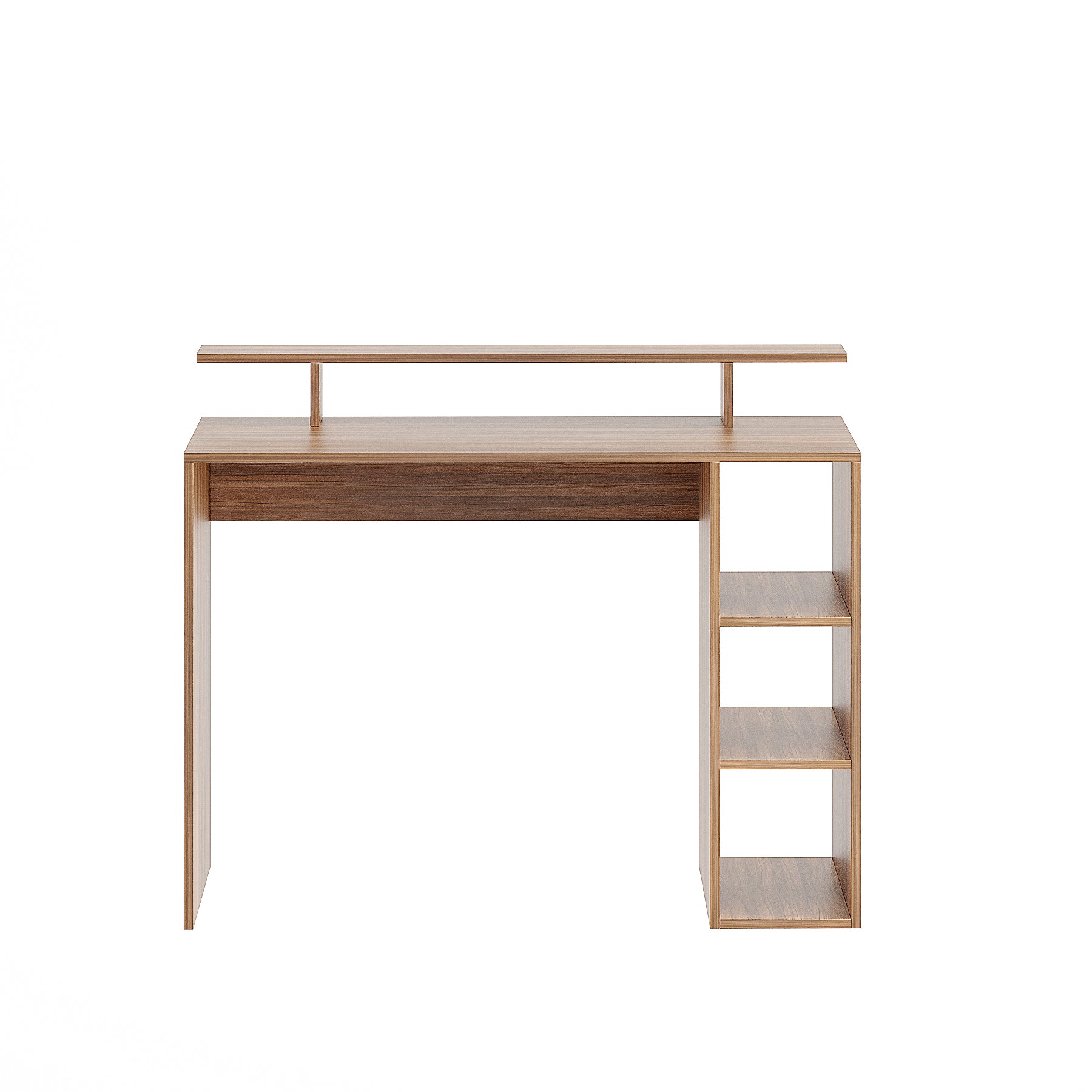 Woodwider Lucia Wooden Study Table, Workstation, Computer, Laptop, WFH Office Desk, Gaming Table with Storage, Exotic Teak