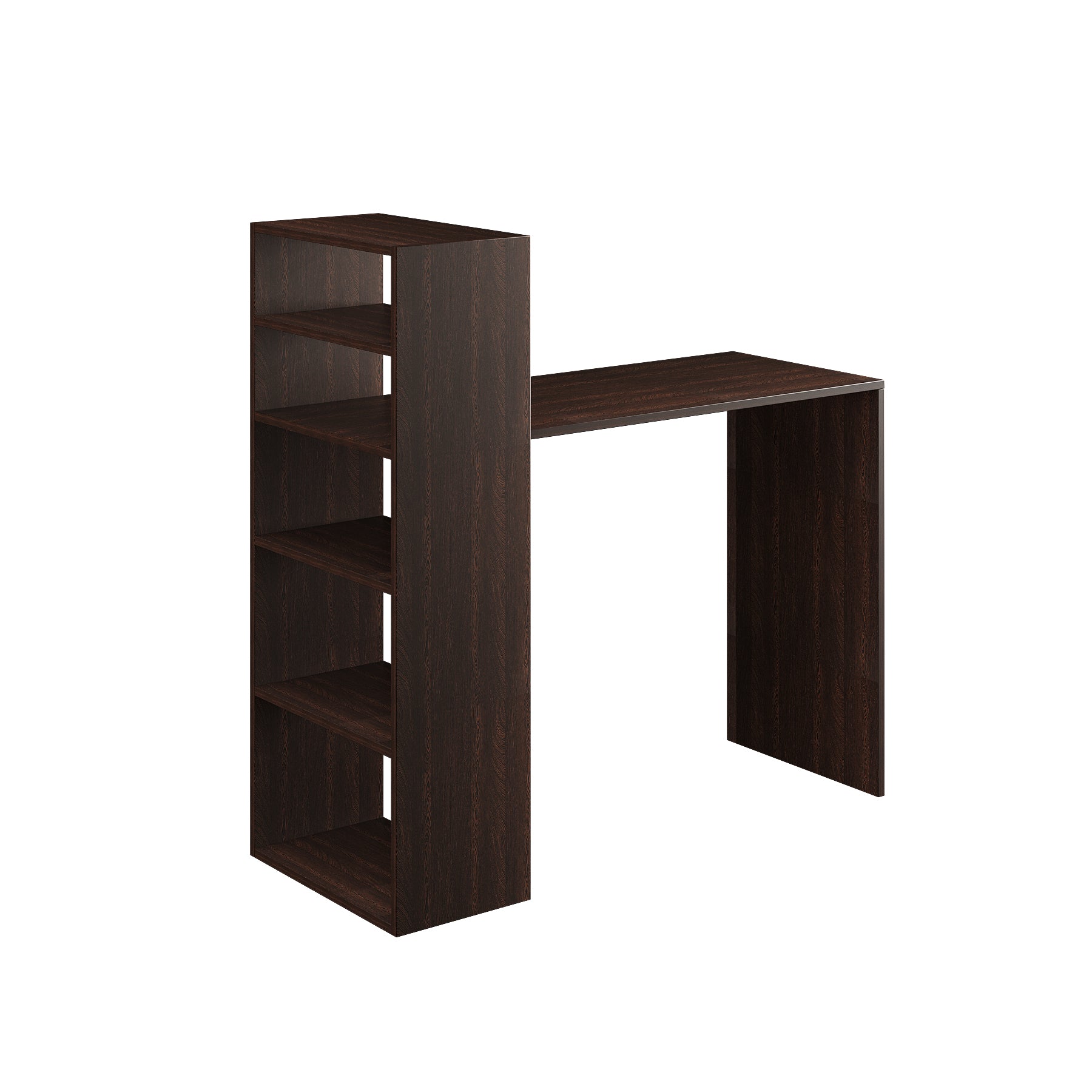Woodwider Remi Wooden Study Table, Workstation, Computer, Laptop, WFH Office Desk, Gaming Table with Storage, Wenge