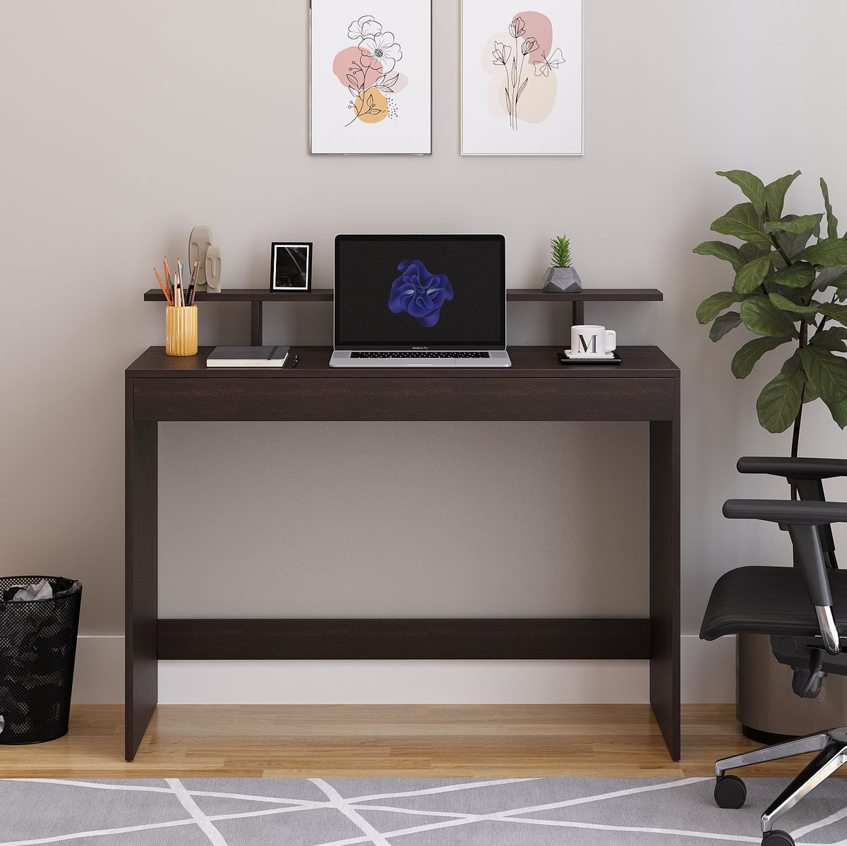 Furneser Freya Wooden Study Table, Workstation, Computer, Laptop, WFH ...