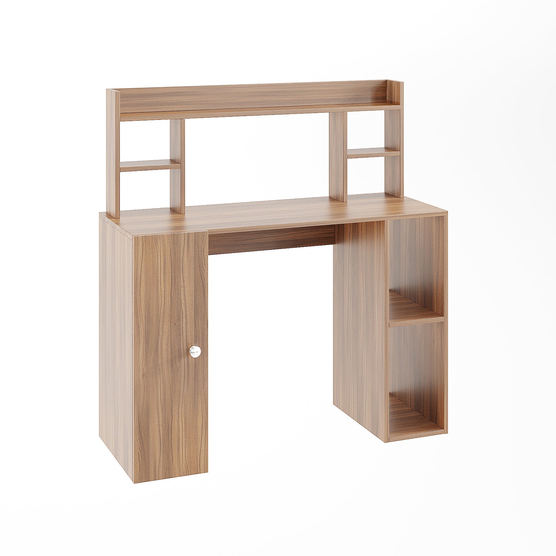 Woodwider Ximena Wooden Study Table, Workstation, Computer, Laptop, WFH Office Desk, Gaming Table with Storage, Exotic Teak