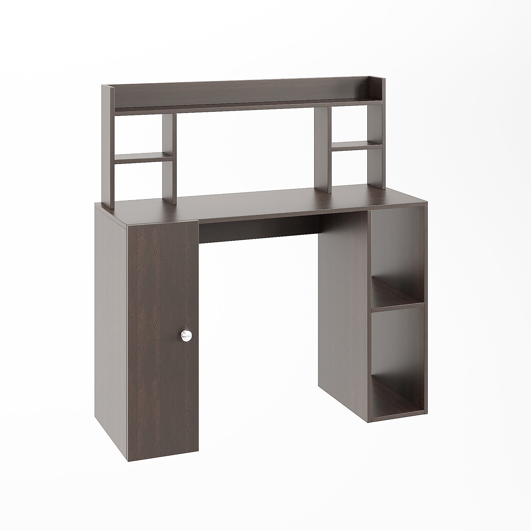 WOODWIDER Ximena Wooden Study Table, Workstation, Computer, Laptop, WFH Office Desk, Gaming Table with Storage, Wenge