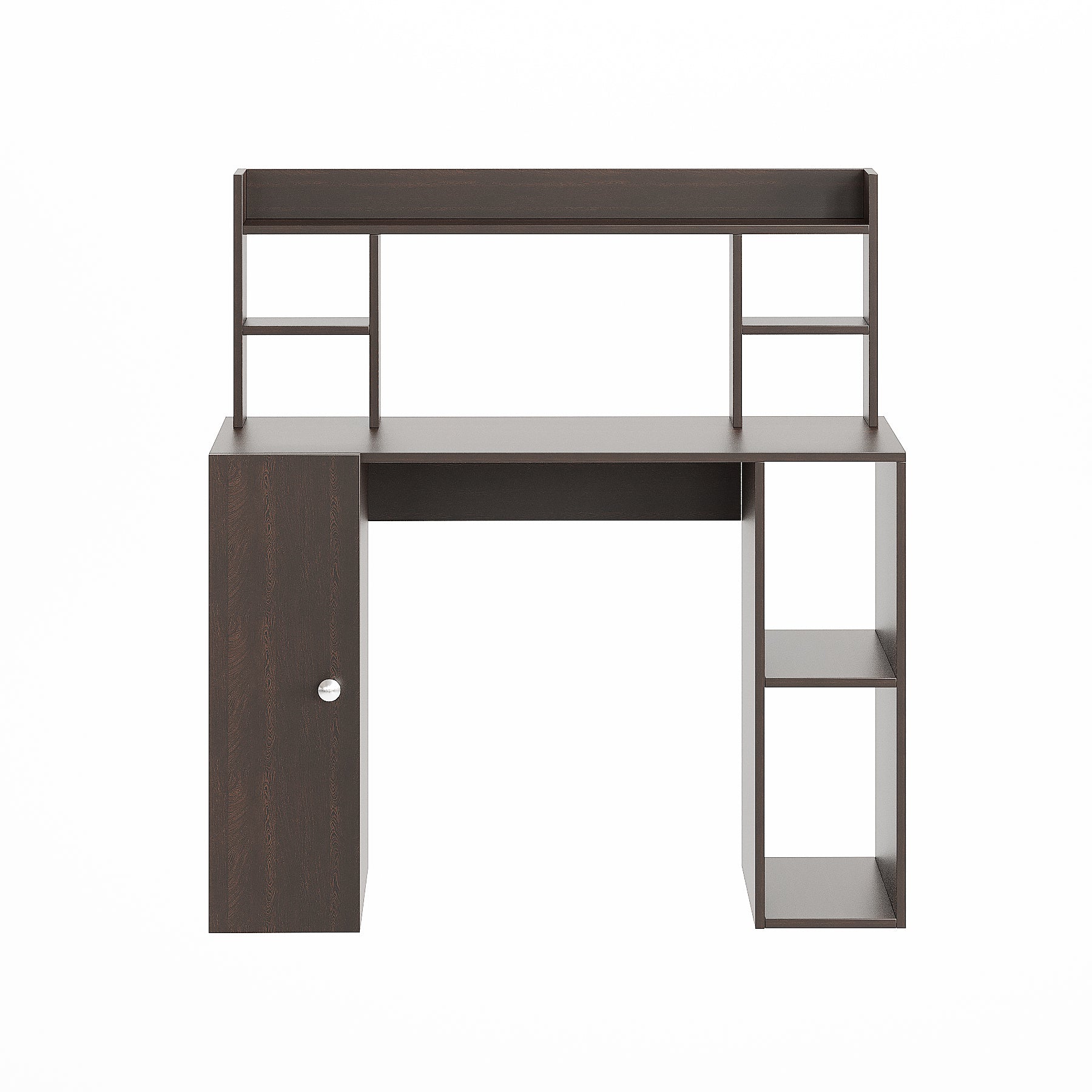 WOODWIDER Ximena Wooden Study Table, Workstation, Computer, Laptop, WFH Office Desk, Gaming Table with Storage, Wenge