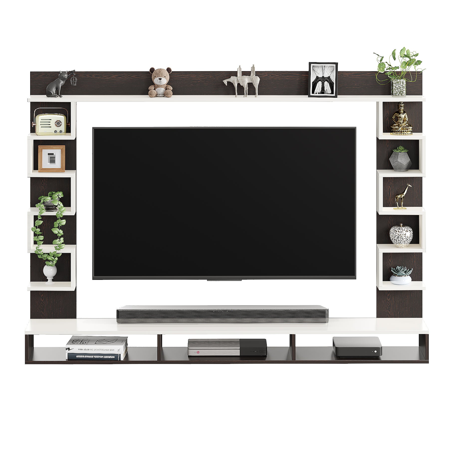Cabiar Tv Entertainment Unit, Cabinet, Showcase, Stand For 55 Inch TV (Wenge White)