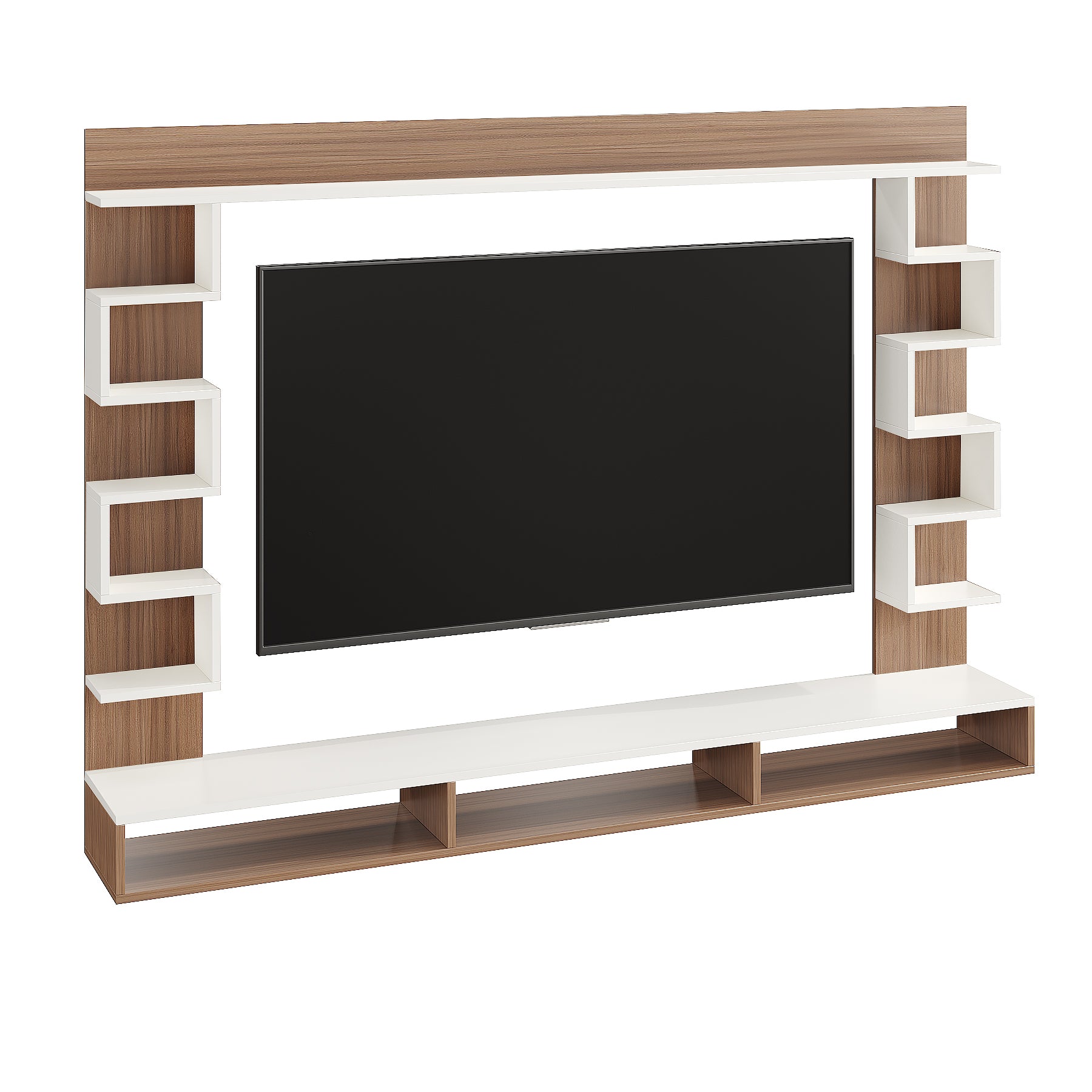 Cabiar Tv Entertainment Unit, Cabinet, Showcase, Stand For 55 Inch TV (Exotic Teak White)