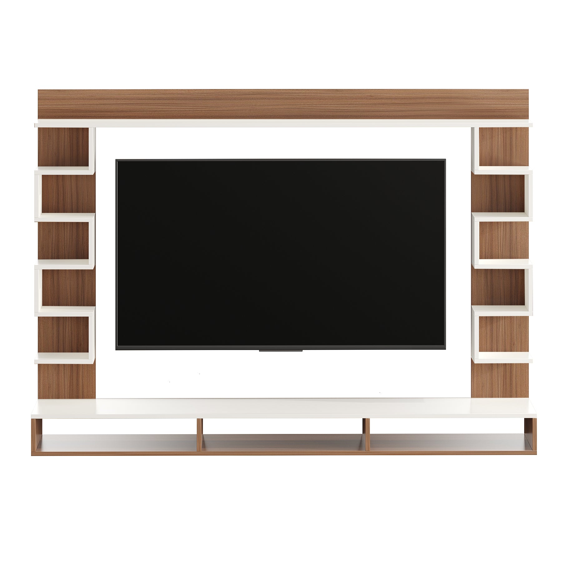 Cabiar Tv Entertainment Unit, Cabinet, Showcase, Stand For 55 Inch TV (Exotic Teak White)