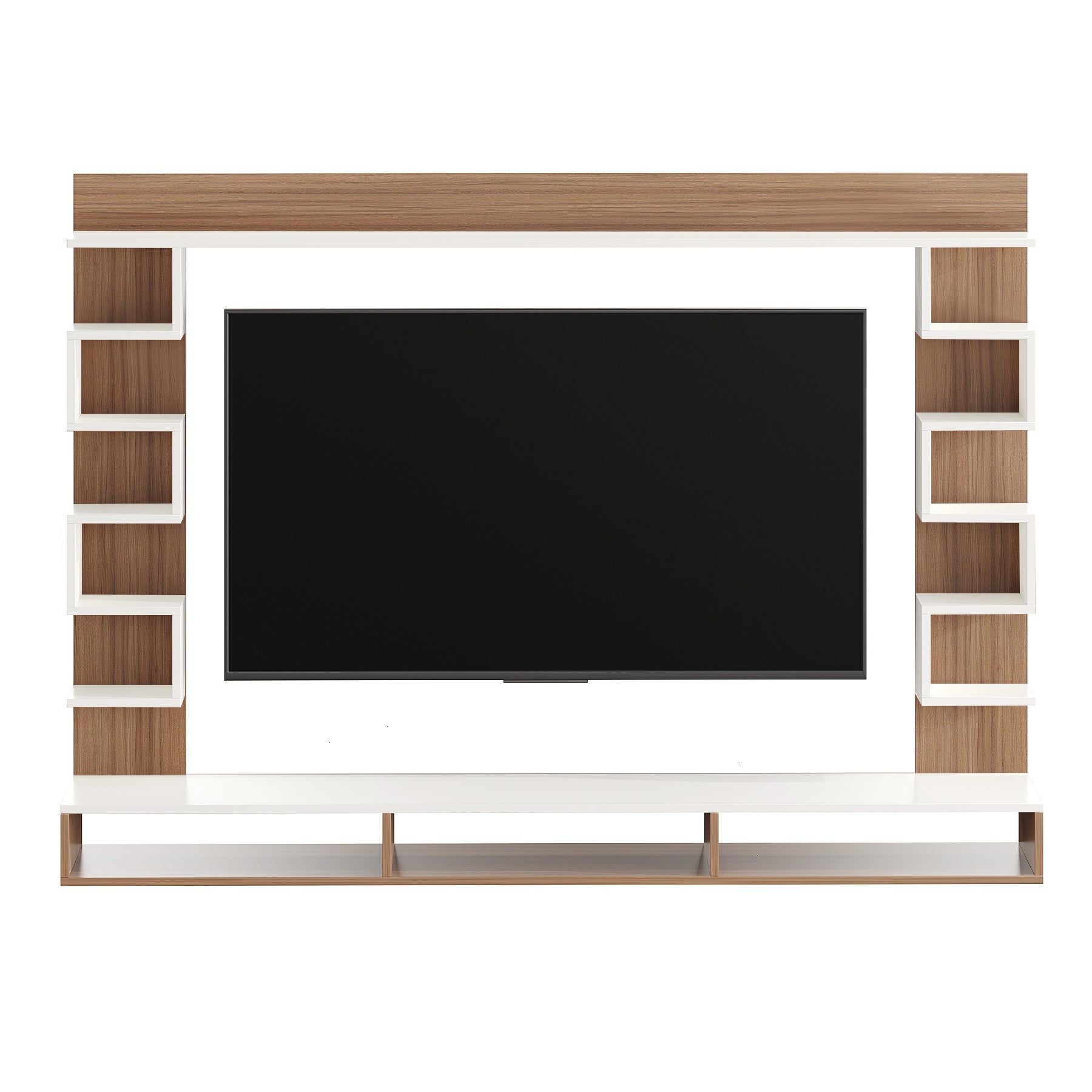 Cabiar Tv Entertainment Unit, Cabinet, Showcase, Stand For 55 Inch TV (Exotic Teak White)